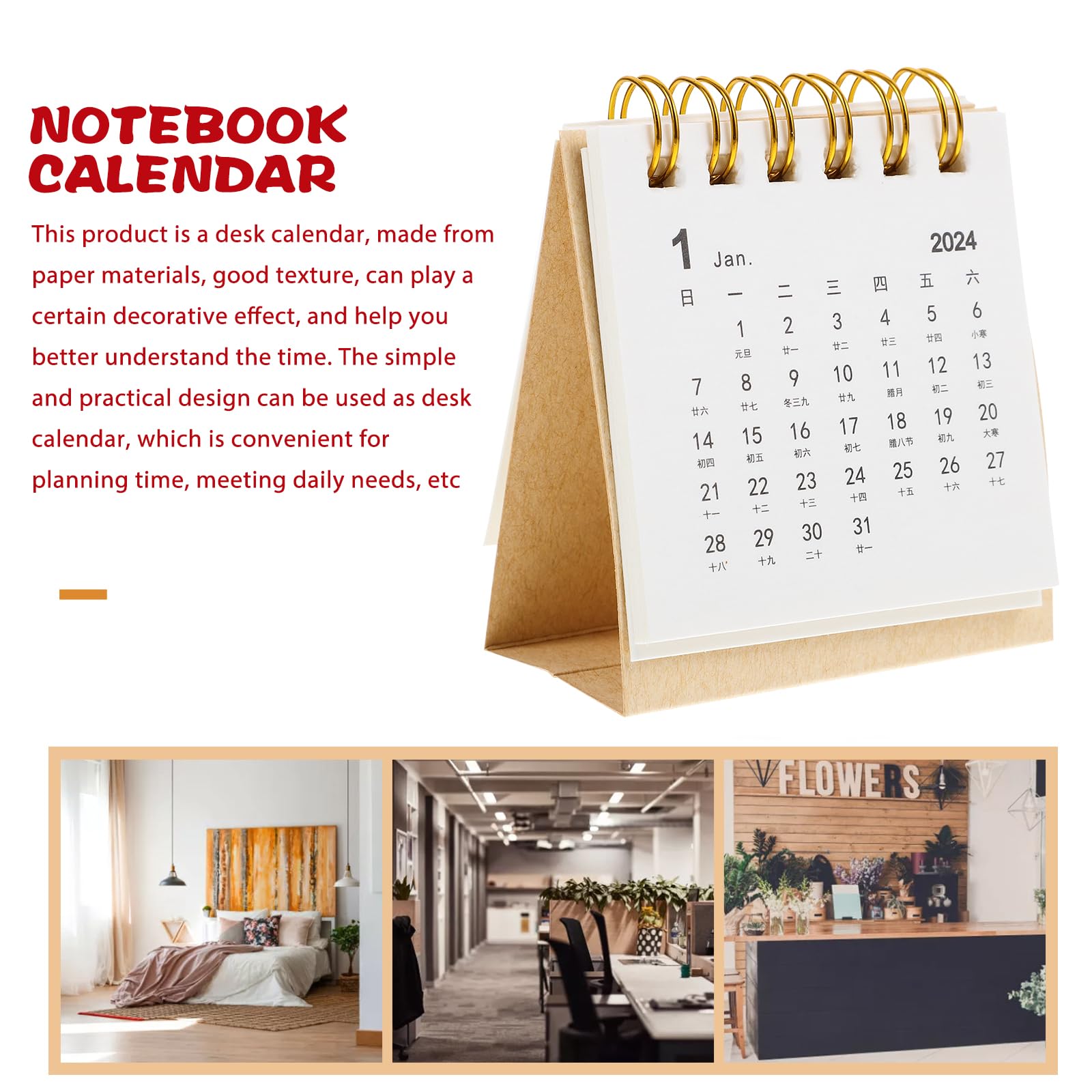 NUOBESTY 2022-2023 Desktop Flip Calendar - Standing Tabletop Schedule Planner for Home, Office & School | Green Decorative Desk Organizer | Perfect for Planning, Gifts & Workspace Decor
