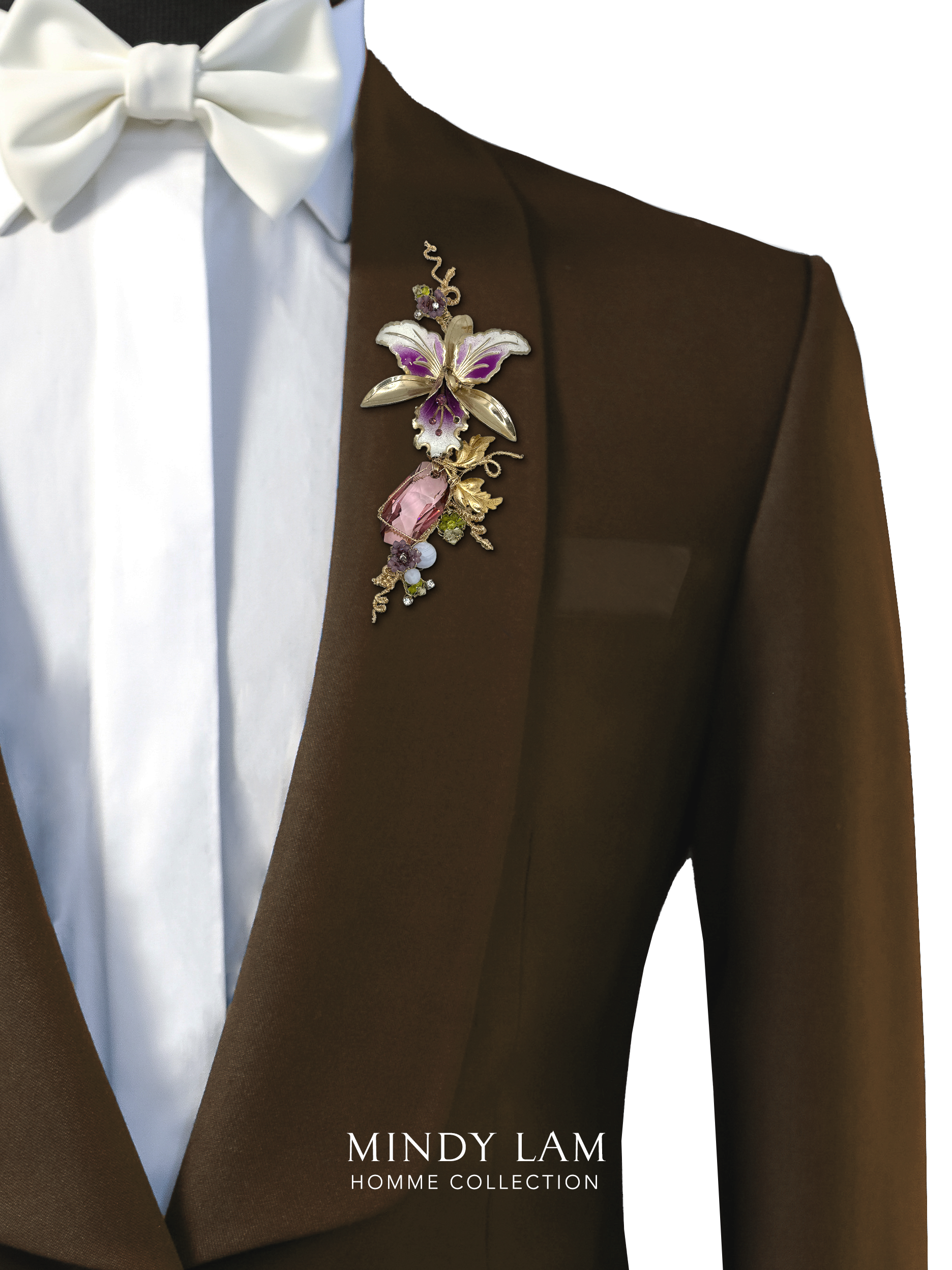 Men's Flirt of the Wild Orchid Lapel Pin - Elegant Floral Brooch for Suits, Blazers & Formal Attire - Perfect for Weddings, Business Meetings & Special Occasions