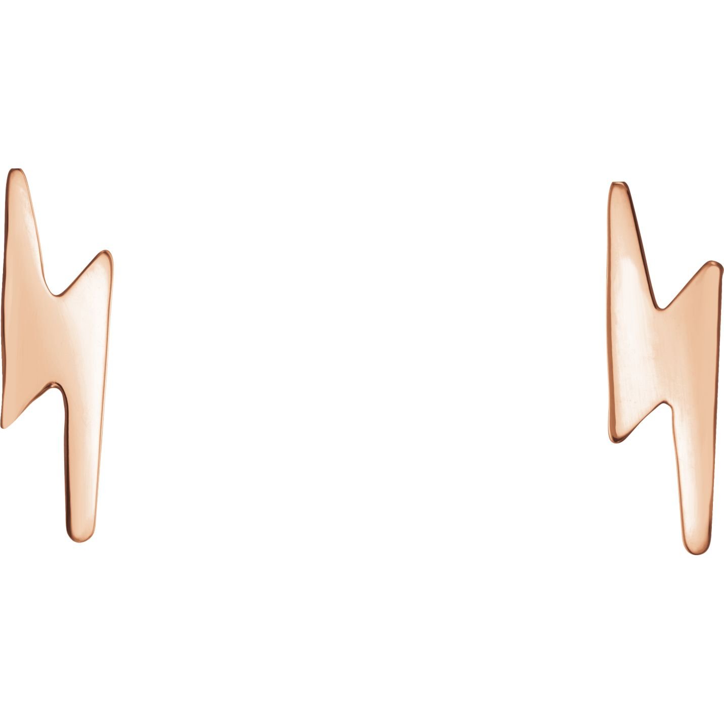 14K Rose Gold Lightning Bolt Earrings for Women - Dainty & Hypoallergenic Stud Earrings - Perfect for Everyday Wear, Gifts & Special Occasions
