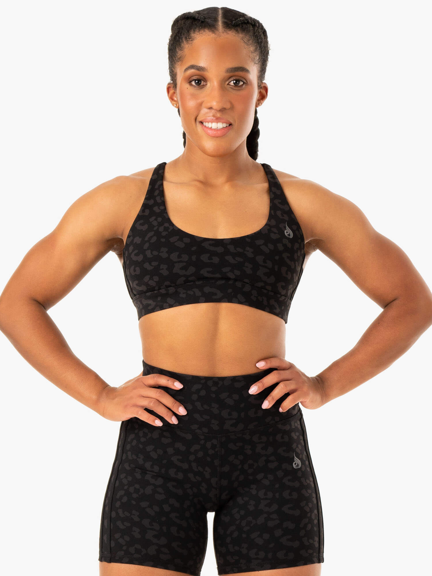Evolution High Support Sports Bra - Black Leopard Print - Perfect for Yoga, Running & Gym Workouts