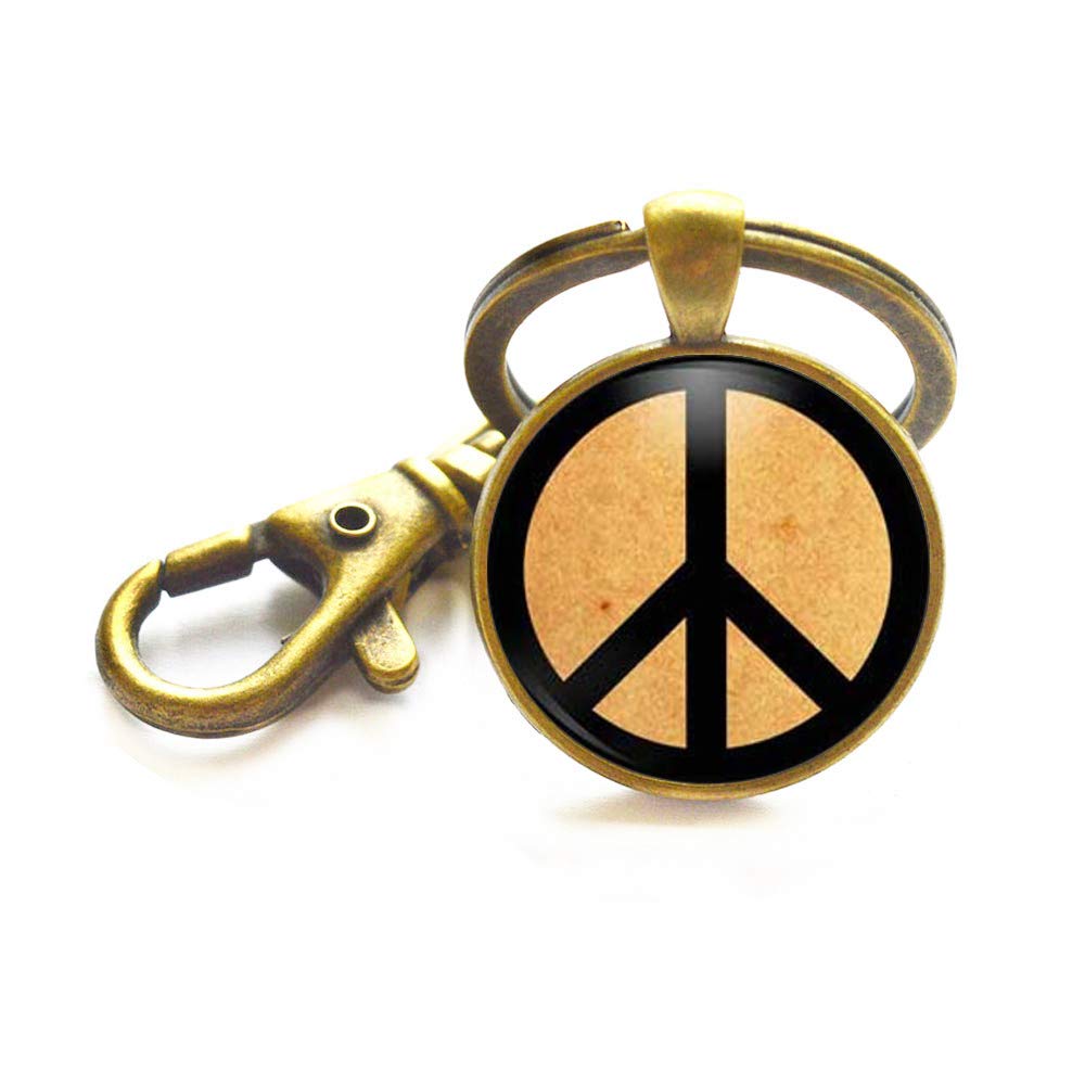 Peace Sign Keychain - Hippie Style Key Ring with Peace Symbol for Men & Women | Perfect for Gifts, Everyday Use, and Festival Accessories