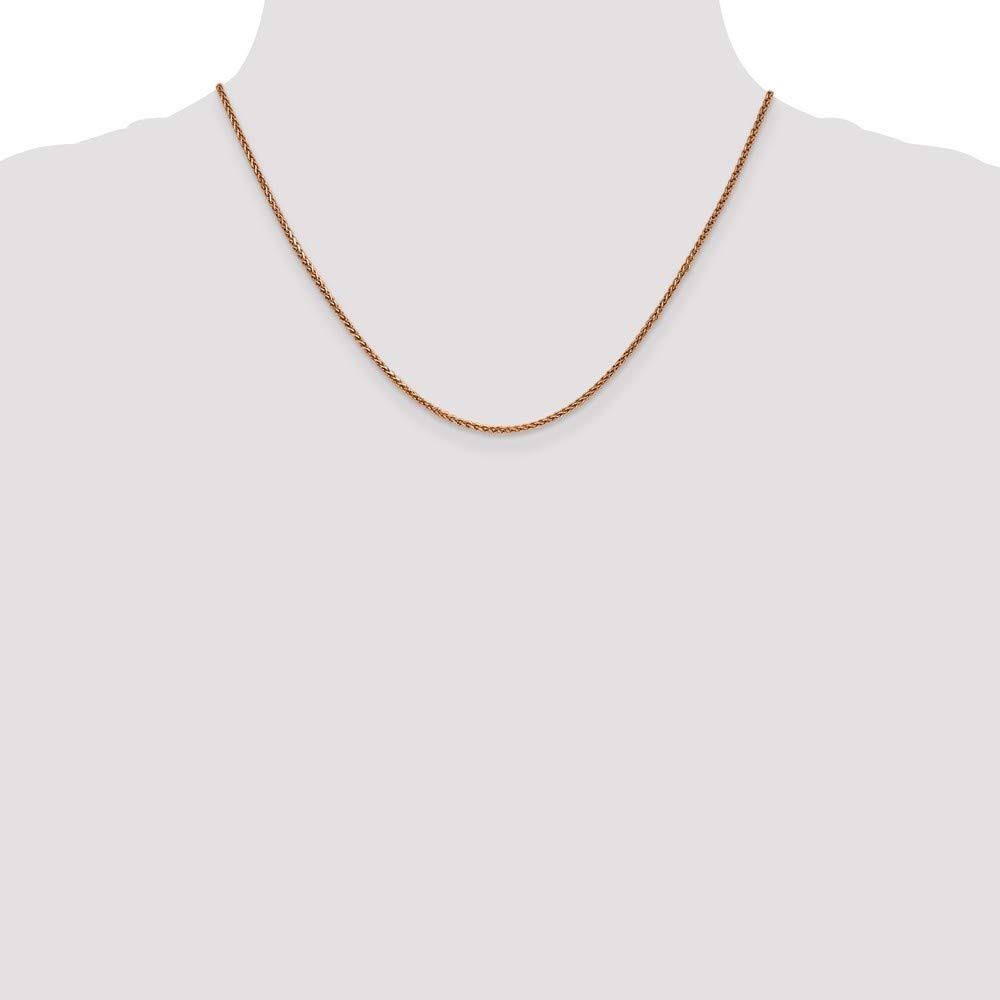 14K Rose Gold 1.4mm Spiga Chain Necklace - 18 Inch Dainty Italian Cable Link Jewelry for Women, Gift for Her, Birthday, Anniversary, Valentine's Day | Roy Rose Jewelry
