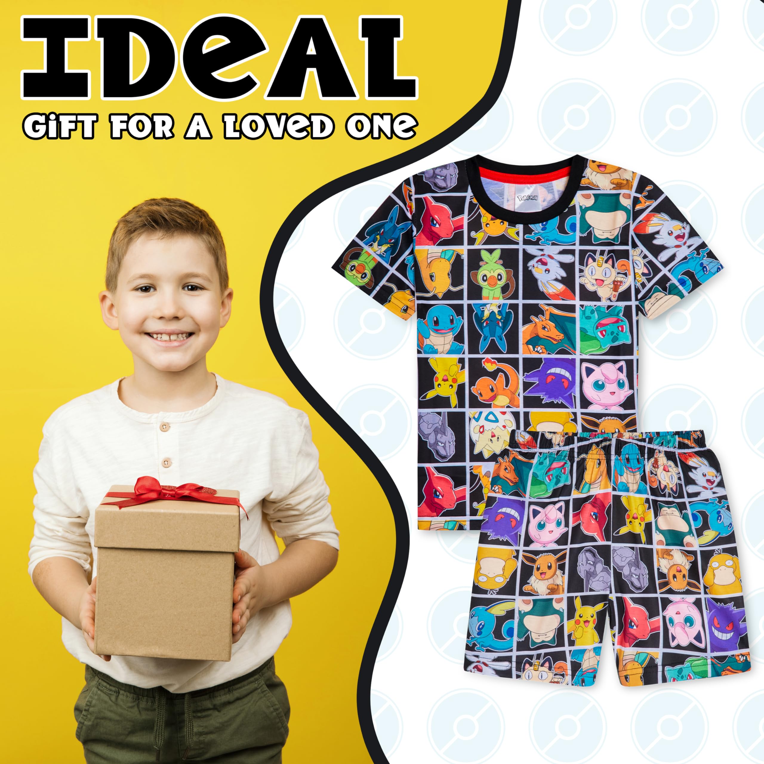 Pokemon Boys Pajama Set - Summer T-Shirt & Shorts for Kids - Sleepwear & Gifts