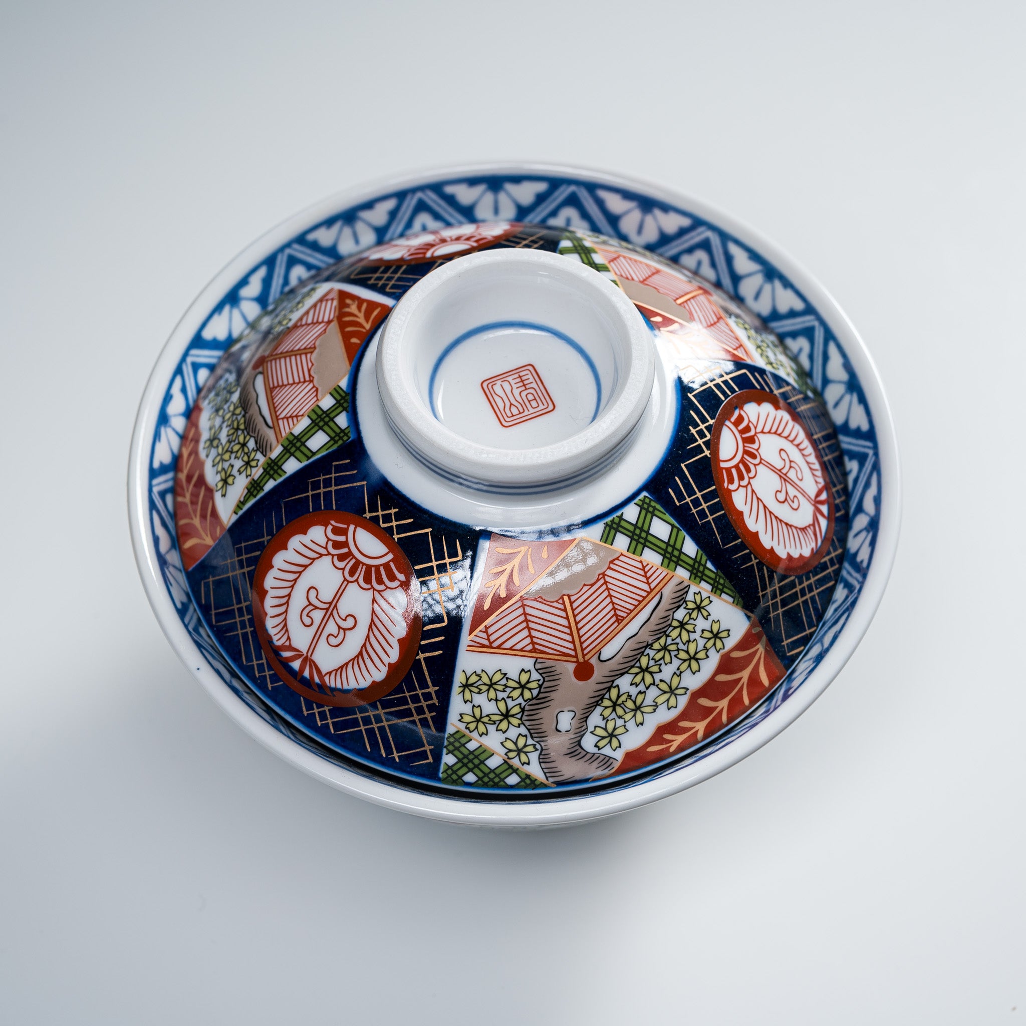 Premium Mino Ware Donburi Bowl with Lid - 16cm Japanese Ceramic Rice & Soup Bowl for Home Dining, Ramen, and Asian Cuisine