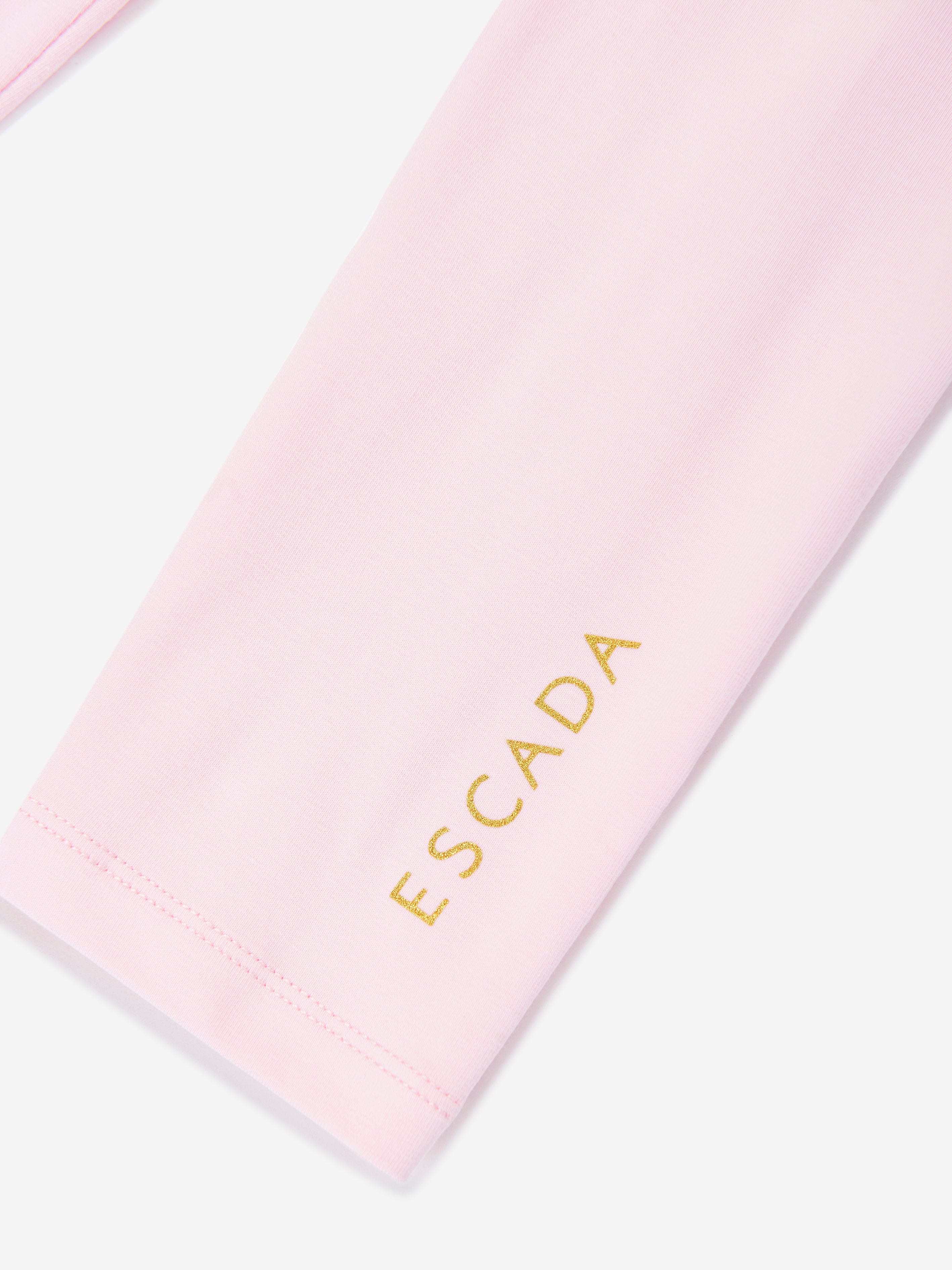 Adorable Pink Baby Girls Logo Leggings - Soft Cotton Stretchy Toddler Pants for Playtime, Daycare & Family Outings