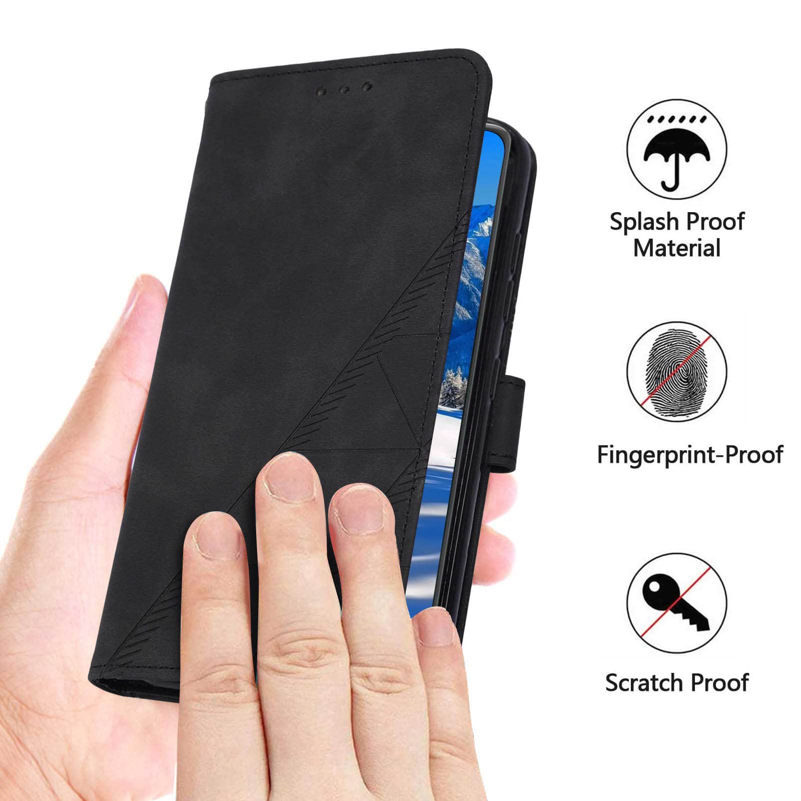 iPhone 13/14 Wallet Case with Card Slots & Wrist Strap - PU Leather Folio Cover for Work & Travel
