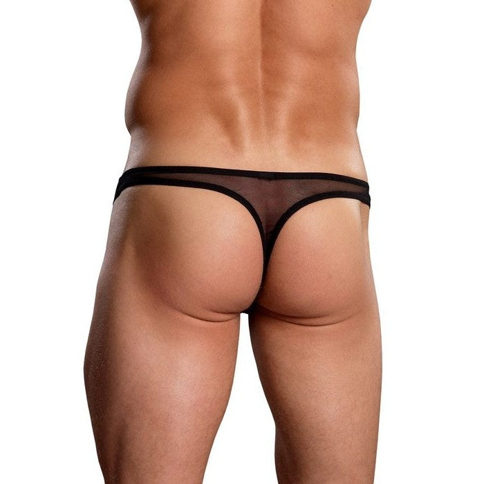 Euro Men's Mesh Thong Underwear - Black - Size S/M - Breathable & Comfortable for Gym, Beach & Everyday Wear
