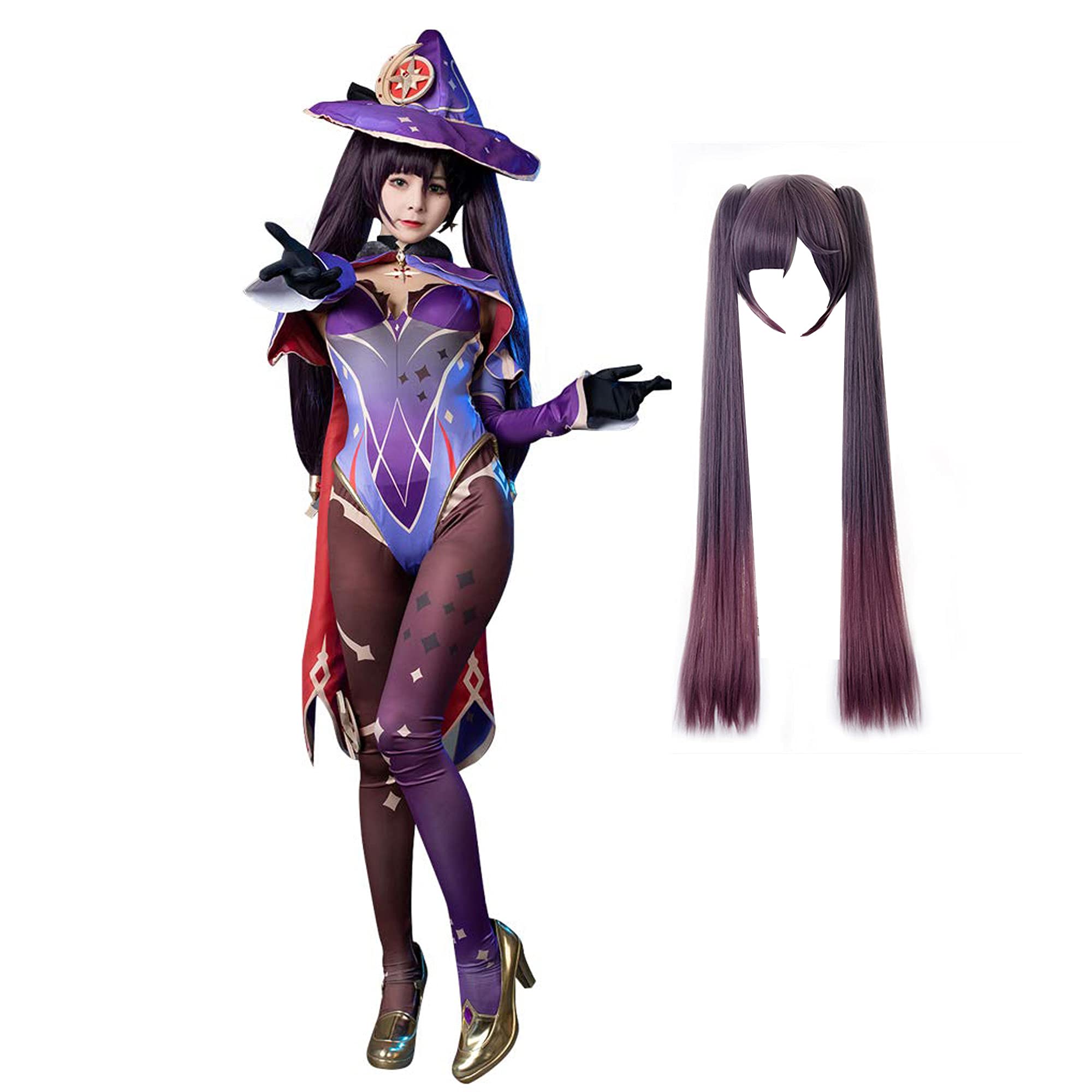 Genshin Impact Mona Cosplay Costume Outfit - Official Anime Game Character Halloween Party Fancy Dress Uniform Set for Conventions & Cosplay Events