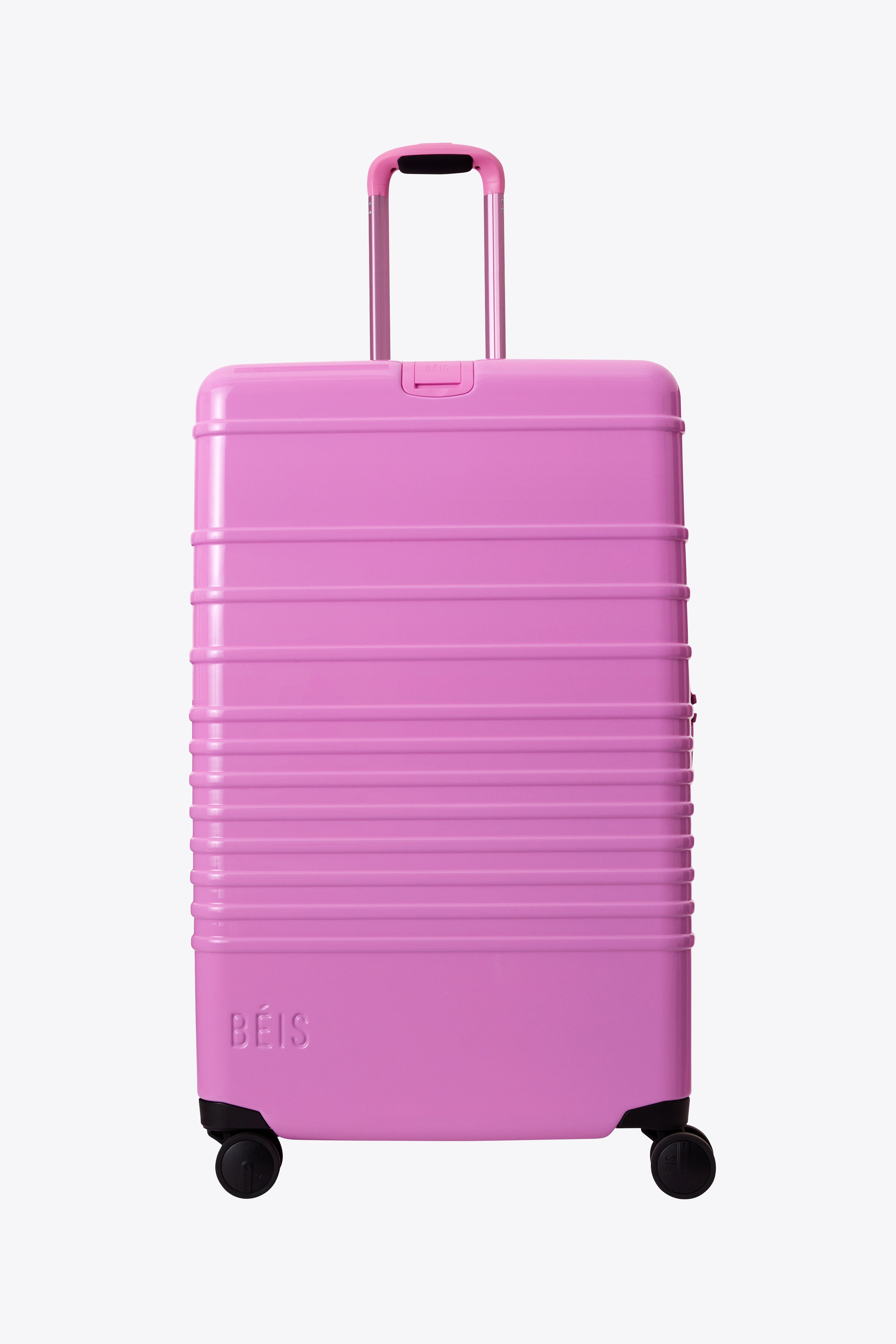 Large Check-In Roller Luggage in Glossy Berry - Perfect for Air Travel & Business Trips