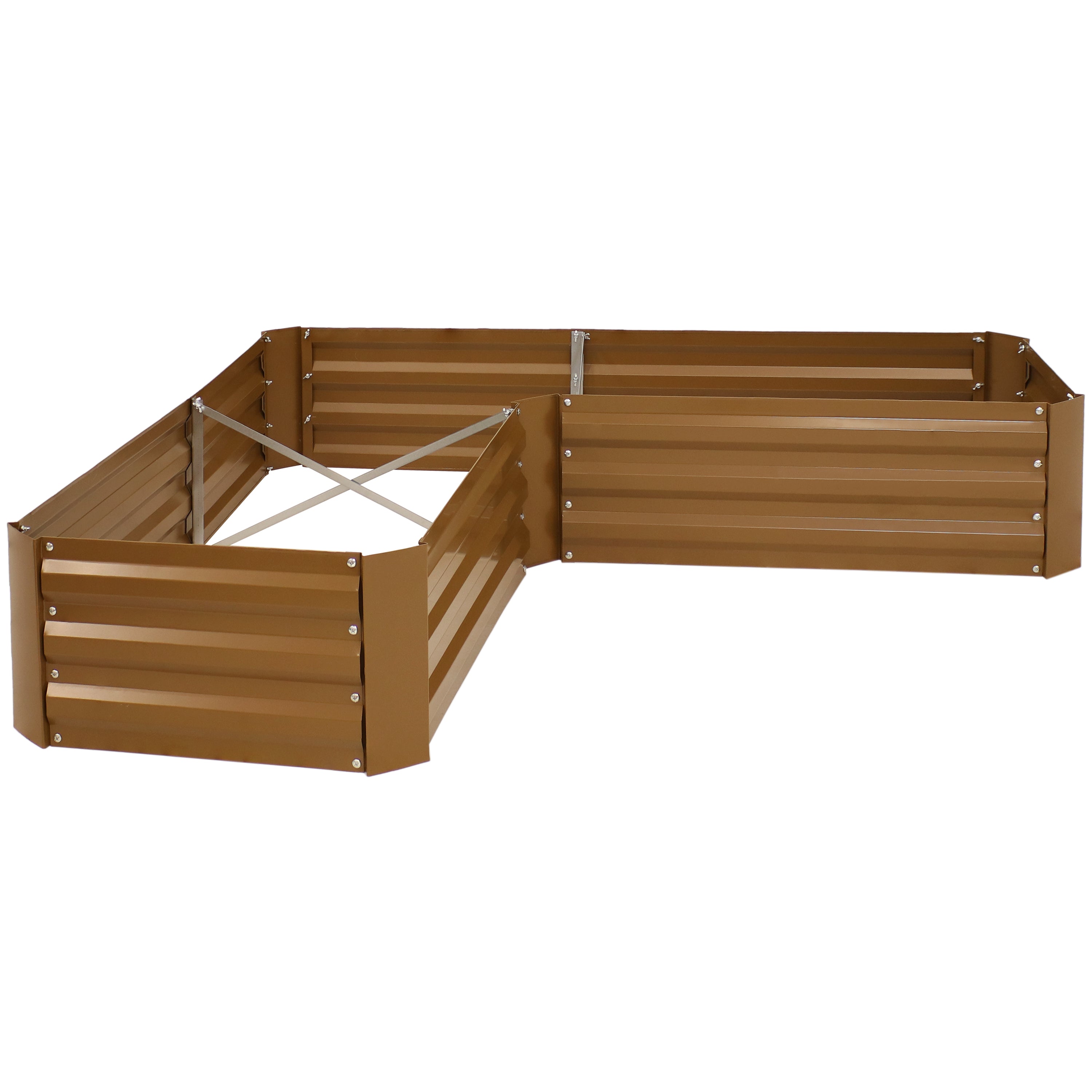 L-Shaped Galvanized Steel Raised Garden Bed Kit - Outdoor Gardening Planter Box for Vegetables, Flowers & Herbs - Perfect for Backyard, Patio & Urban Gardening