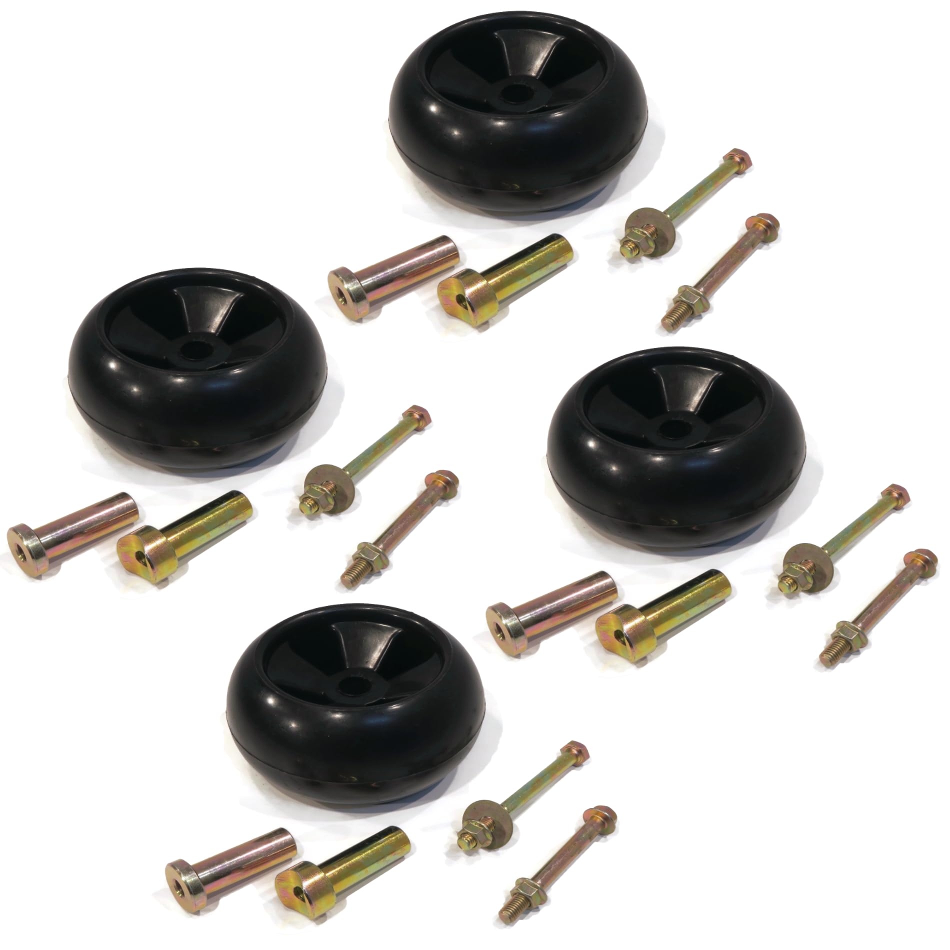 (4-Pack) Grasshopper 484225 Lawnmower Tractor Deck Wheel Assembly Kit - Replacement Parts for Mower Deck Wheels - Perfect for Lawn Maintenance and Tractor Repair