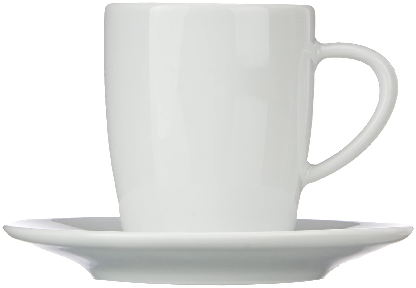 JURA 66499 White Coffee Cups Set of 2 with Saucers - Premium Porcelain Espresso Cups for Home, Office & Cafe Use - Perfect for Cappuccino, Latte & Tea