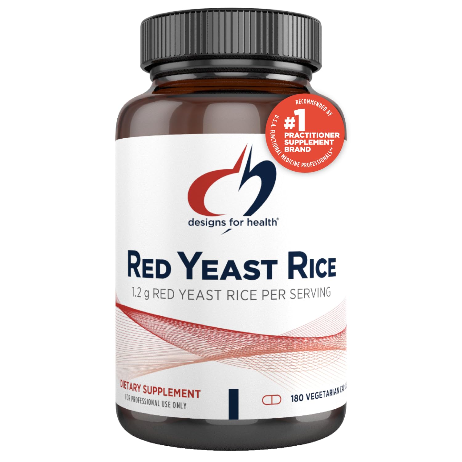 Designs for Health Red Yeast Rice Capsules 1200mg (1.2g) - Cardiovascular Support Supplement with US-Grown Organic Red Yeast Rice - Non-GMO, 180 Capsules - Perfect for Heart Health Maintenance & Cholesterol Management