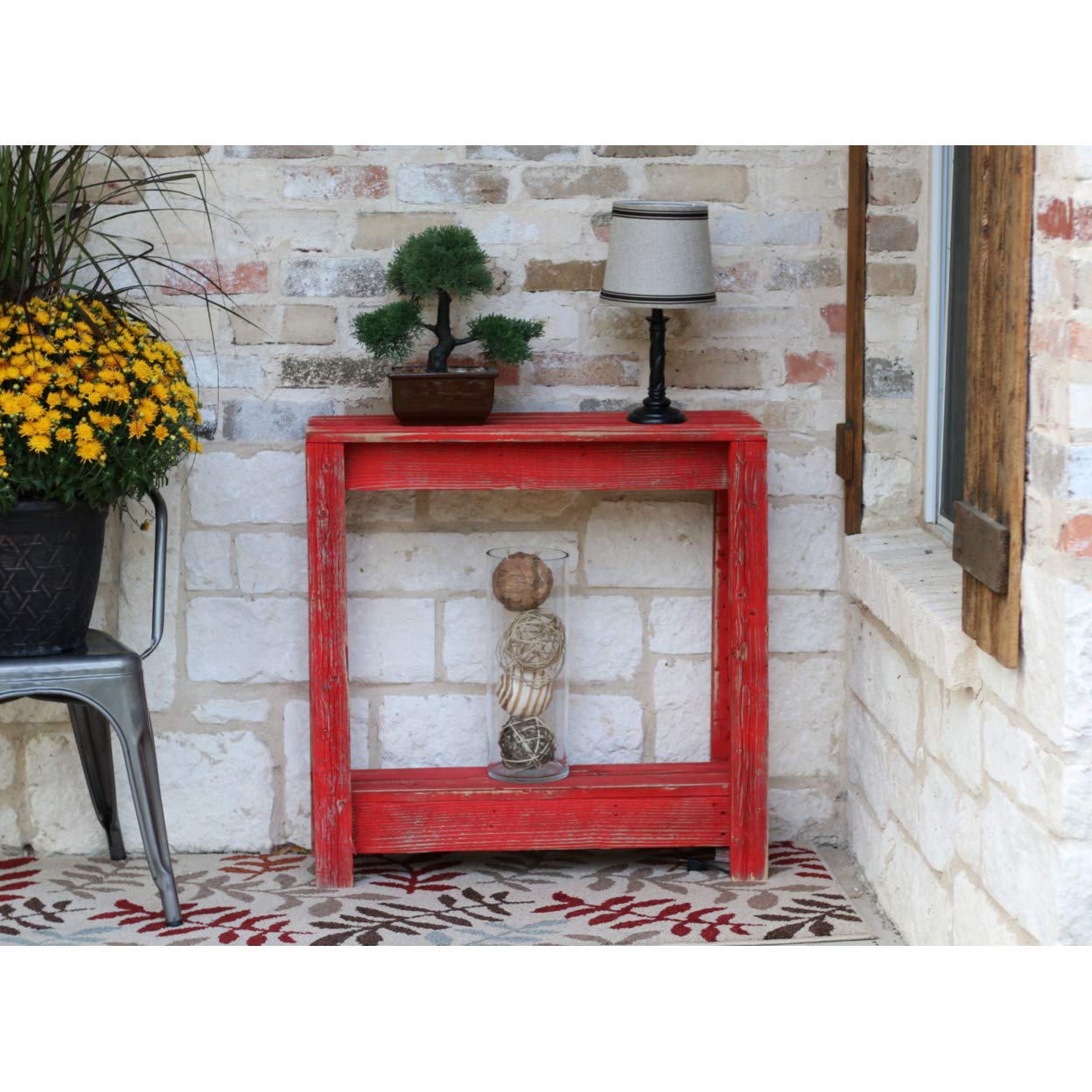 Doug and Cristy Designs Red Small Entry Console Table - Stylish & Compact Hallway Furniture for Small Spaces, Perfect for Entryway, Living Room, or Bedroom Decor