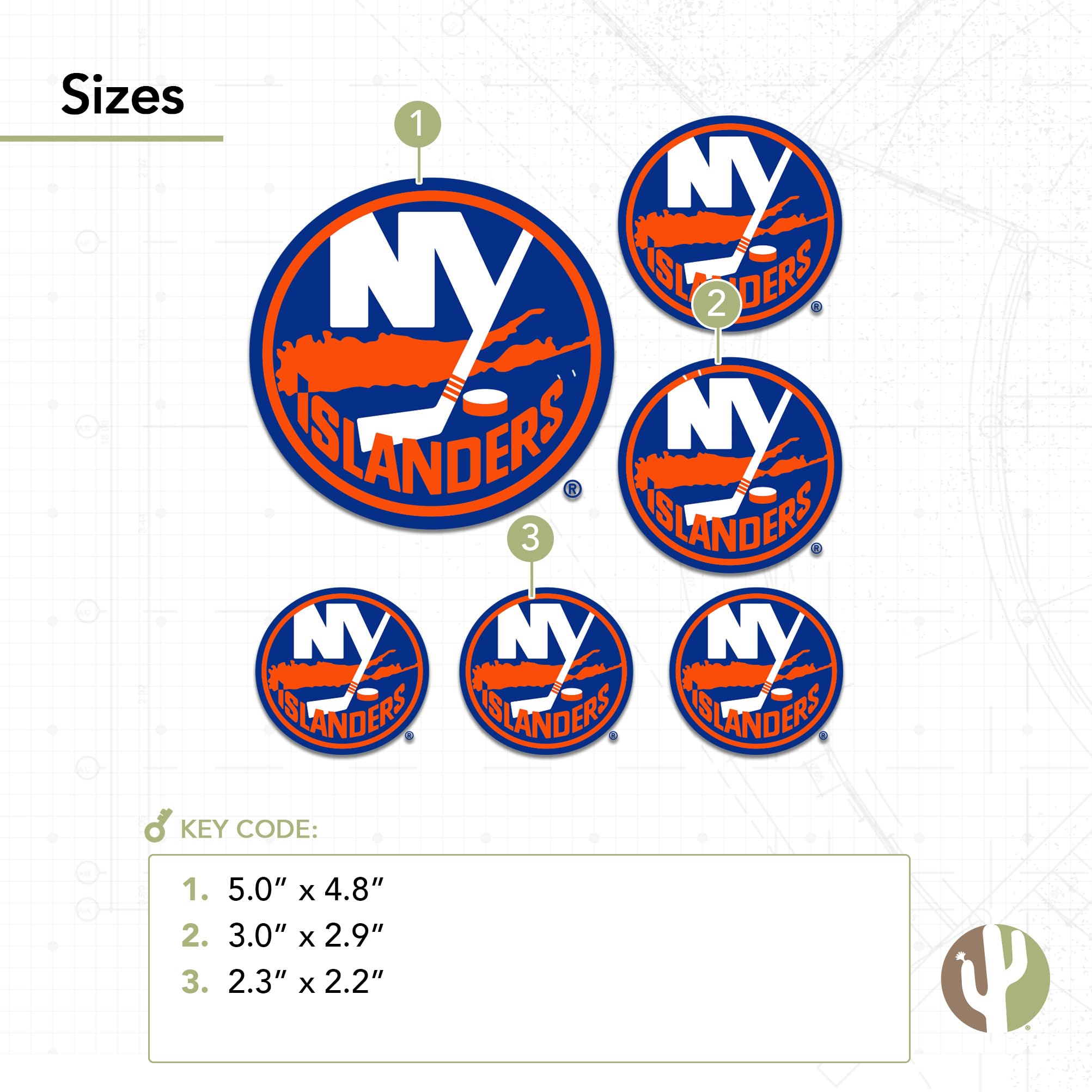 New York Islanders NHL Hockey Team Vinyl Decal Sticker - Waterproof Laptop, Car, Water Bottle, Scrapbook Decoration (Main Logo) - Perfect for Fans, Gifts & Game Day Accessories