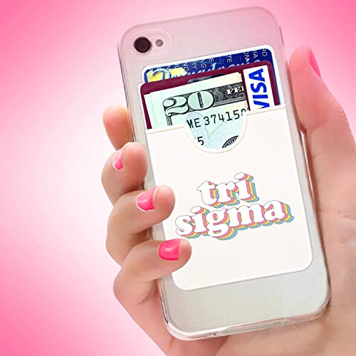 Sigma Sigma Sigma Koala Pouch - Retro Design Slim Card Holder for Phone Case | Ultra-Thin & Lightweight Stick-On Phone Wallet | Holds Credit Cards & Cash | Perfect for Sorority Sisters, College Students & Everyday Use