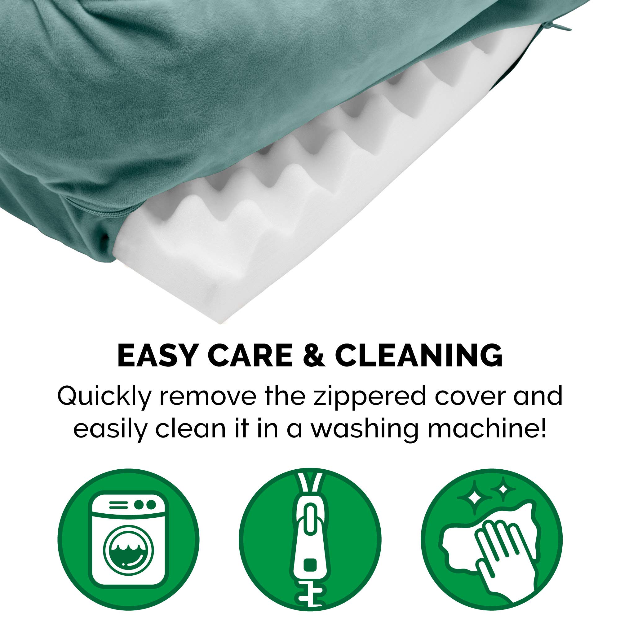 Furhaven Orthopedic Dog Bed for Small & Medium Dogs - Plush Velvet Sofa with Removable Bolsters & Washable Cover - Supports Up to 35 lbs - Celadon Green Medium Size - Perfect for Pets with Joint Pain or Post-Surgery Recovery