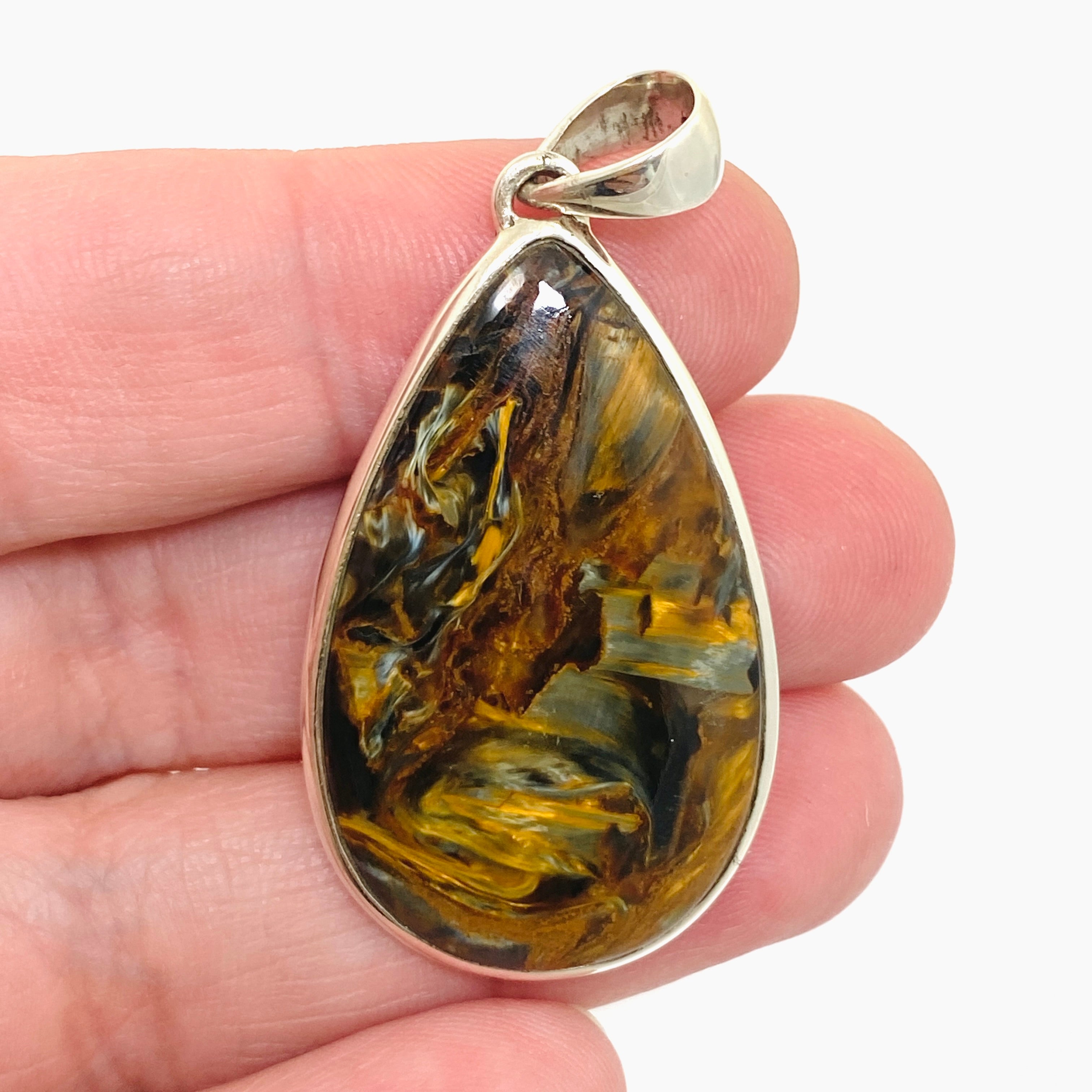 Natural Pietersite Teardrop Cabochon Pendant - PPGJ1064 | Handmade Gemstone Jewelry for Women | Perfect for Boho Fashion & Spiritual Healing