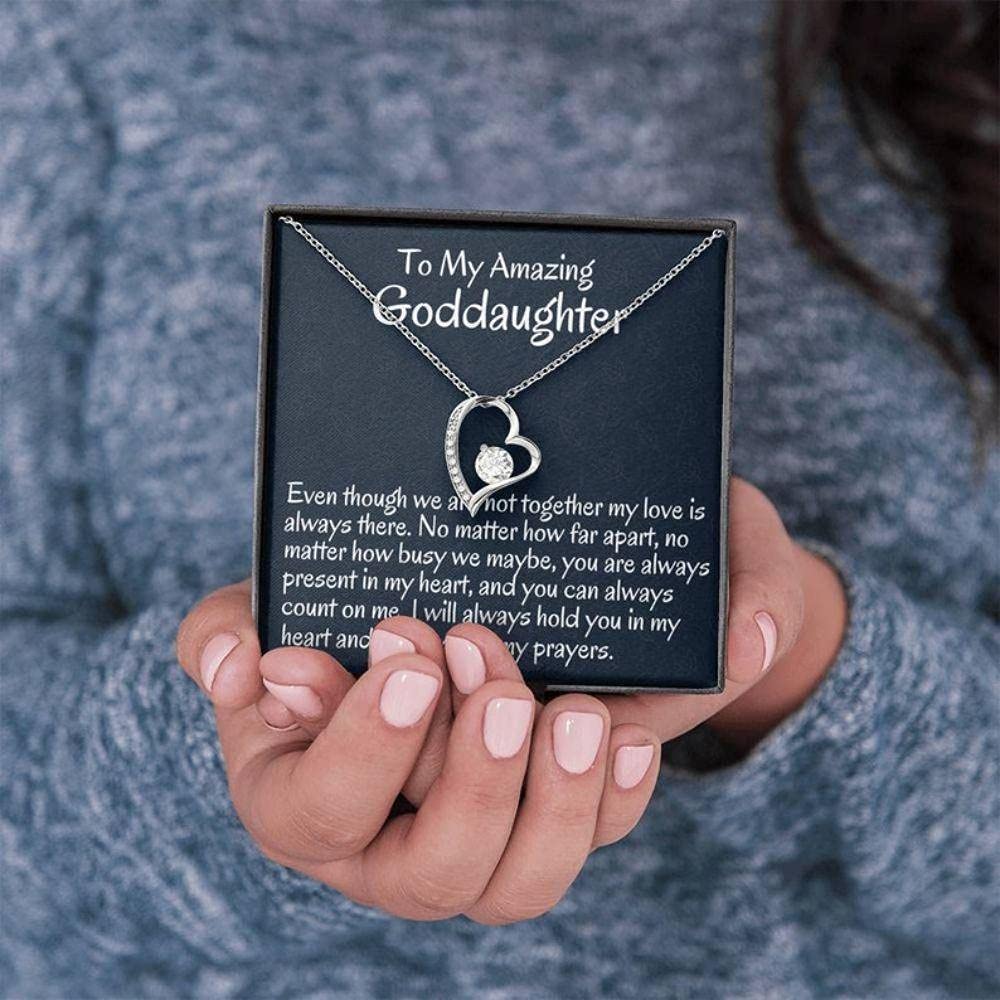 Goddaughter Necklace Gift for Baptism & Graduation - Jewelry with Card