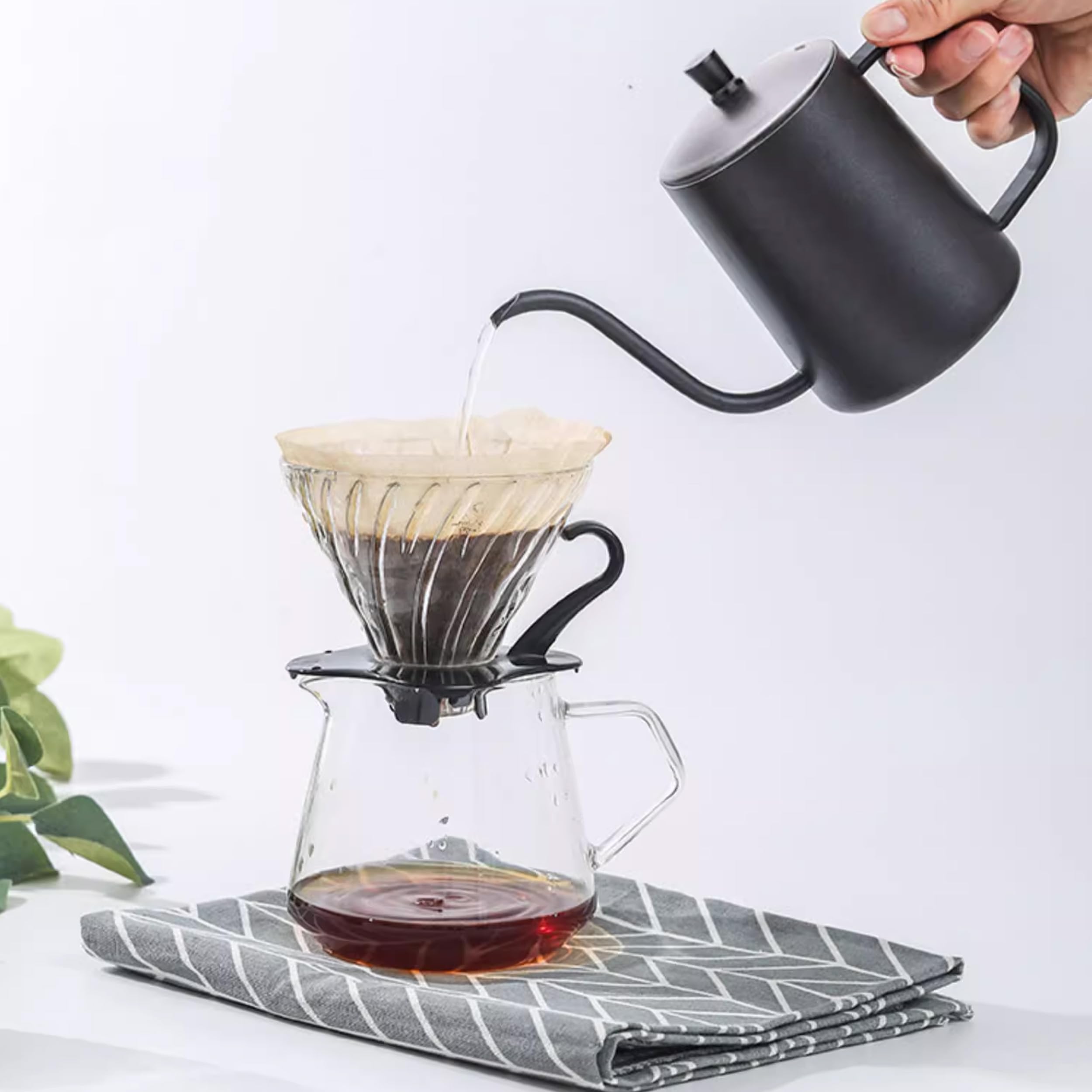 Premium 9-Piece Portable Pour Over Coffee Kit - Travel Coffee Maker Set with Serving Accessories | Perfect Gift for Coffee Lovers, Camping Trips & Office Use