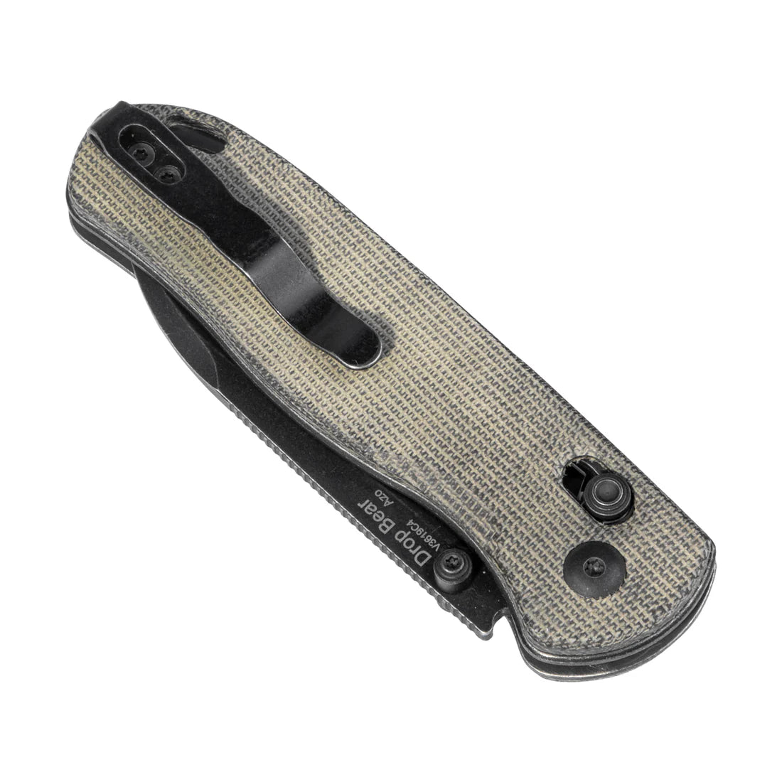 Kizer V3619C4 Vanguard Drop Bear Folding Knife - Black Plain Blade, Green Micarta Handles, Clutch Lock - EDC Pocket Knife for Outdoor Camping, Hiking & Survival