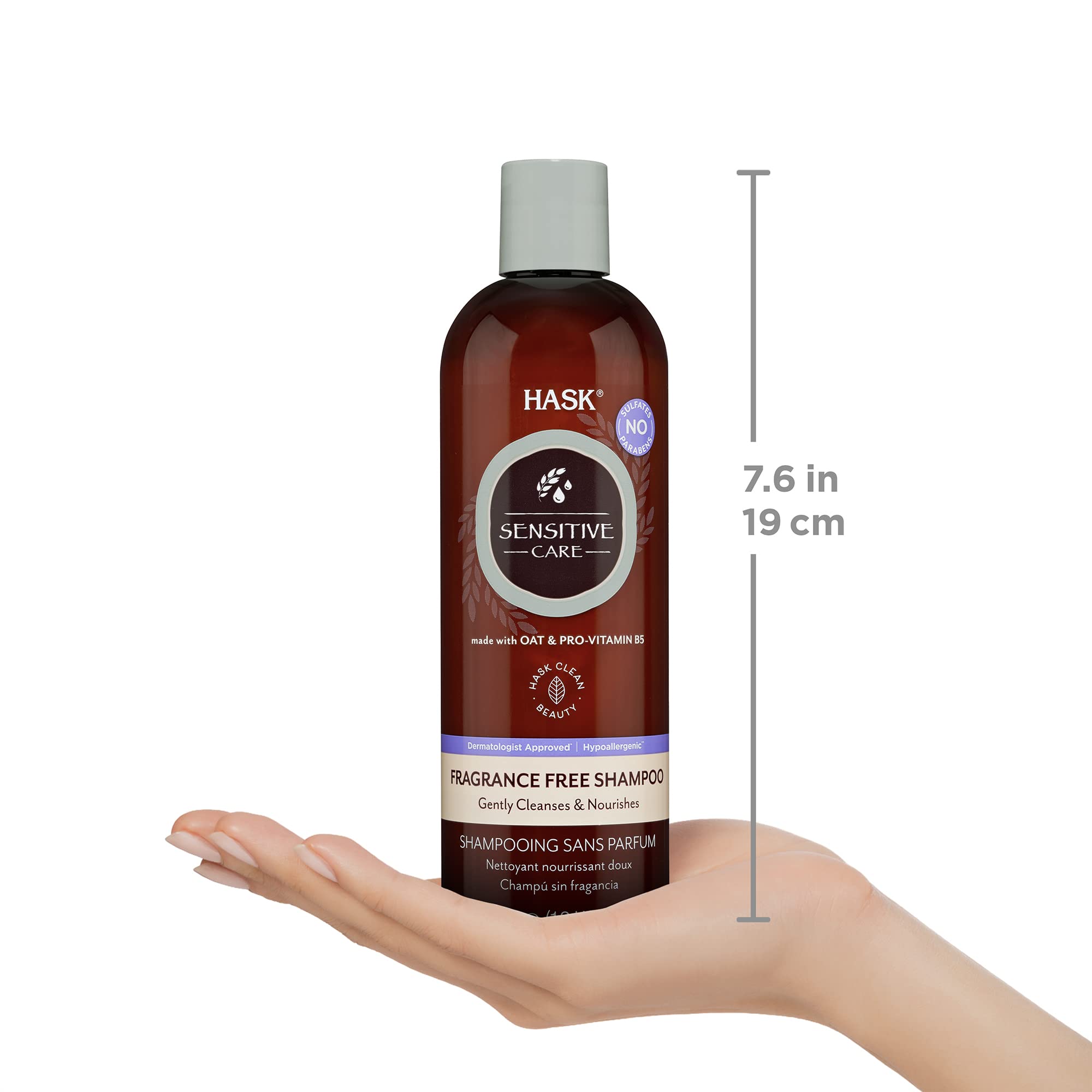 HASK SENSITIVE CARE Shampoo & Conditioner Set - Fragrance Free, Paraben Free, Vegan, Color Safe, Gluten Free, Sulfate Free, Cruelty Free Hair Care for Sensitive Scalp - Perfect for Daily Use & Color-Treated Hair