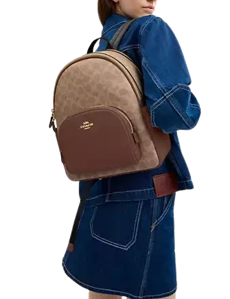 Coach Signature Canvas Court Backpack - Stylish & Durable for Work, School & Travel | Women's Fashion Backpack for Everyday Use