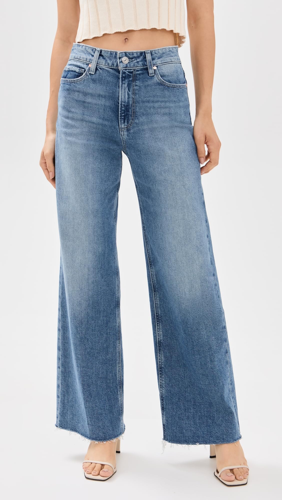 PAIGE Women's Anessa Raw Hem Jeans - High Waist Skinny Denim Pants for Casual & Night Out | Comfortable Stretch Fit for Everyday Wear