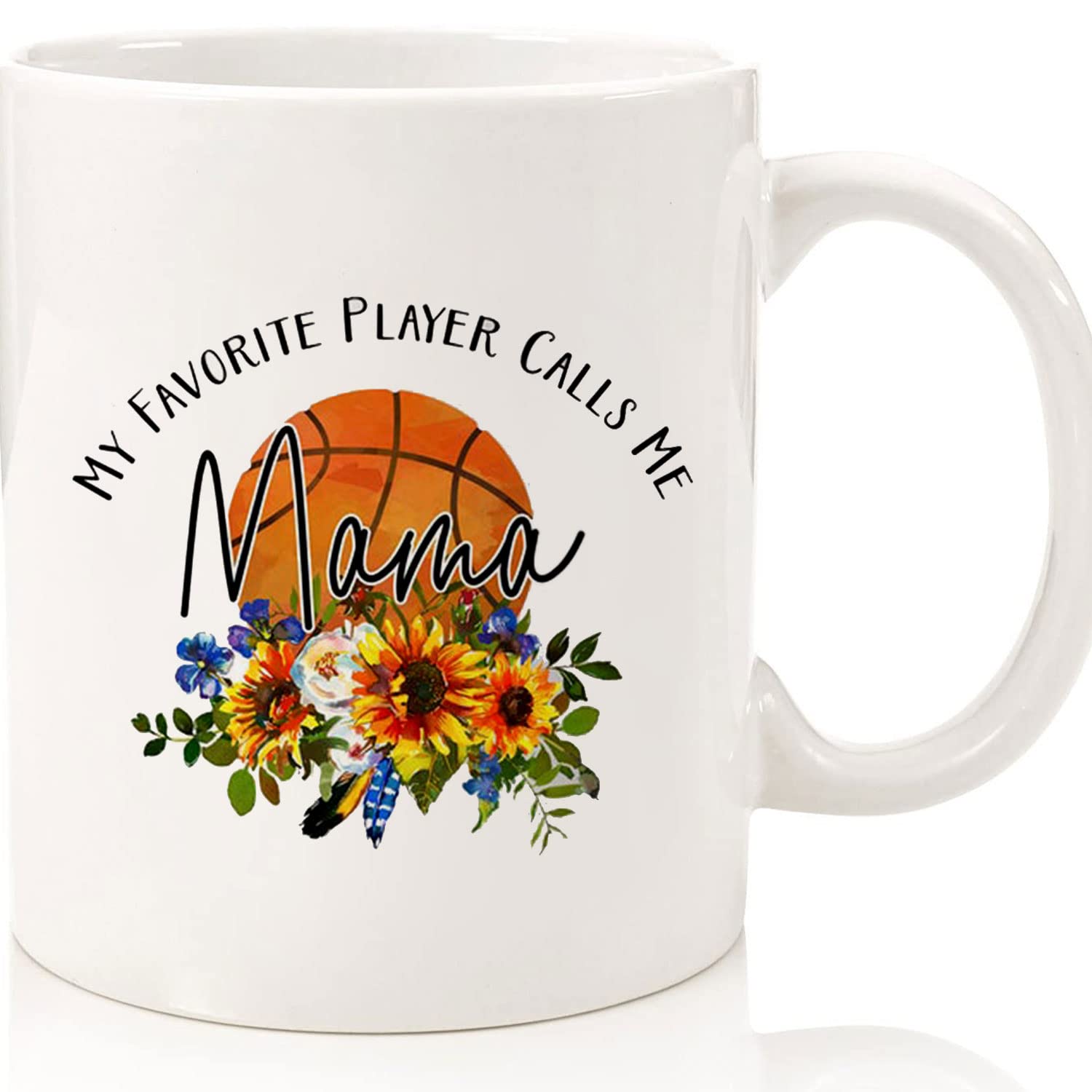 Personalized Custom Basketball Coffee Mug - Engraved Name Gift for Basketball Mom, Player & Coach - 11oz & 15oz Ceramic Team Spirit Mug - Perfect for Game Day, Practice & Office Use