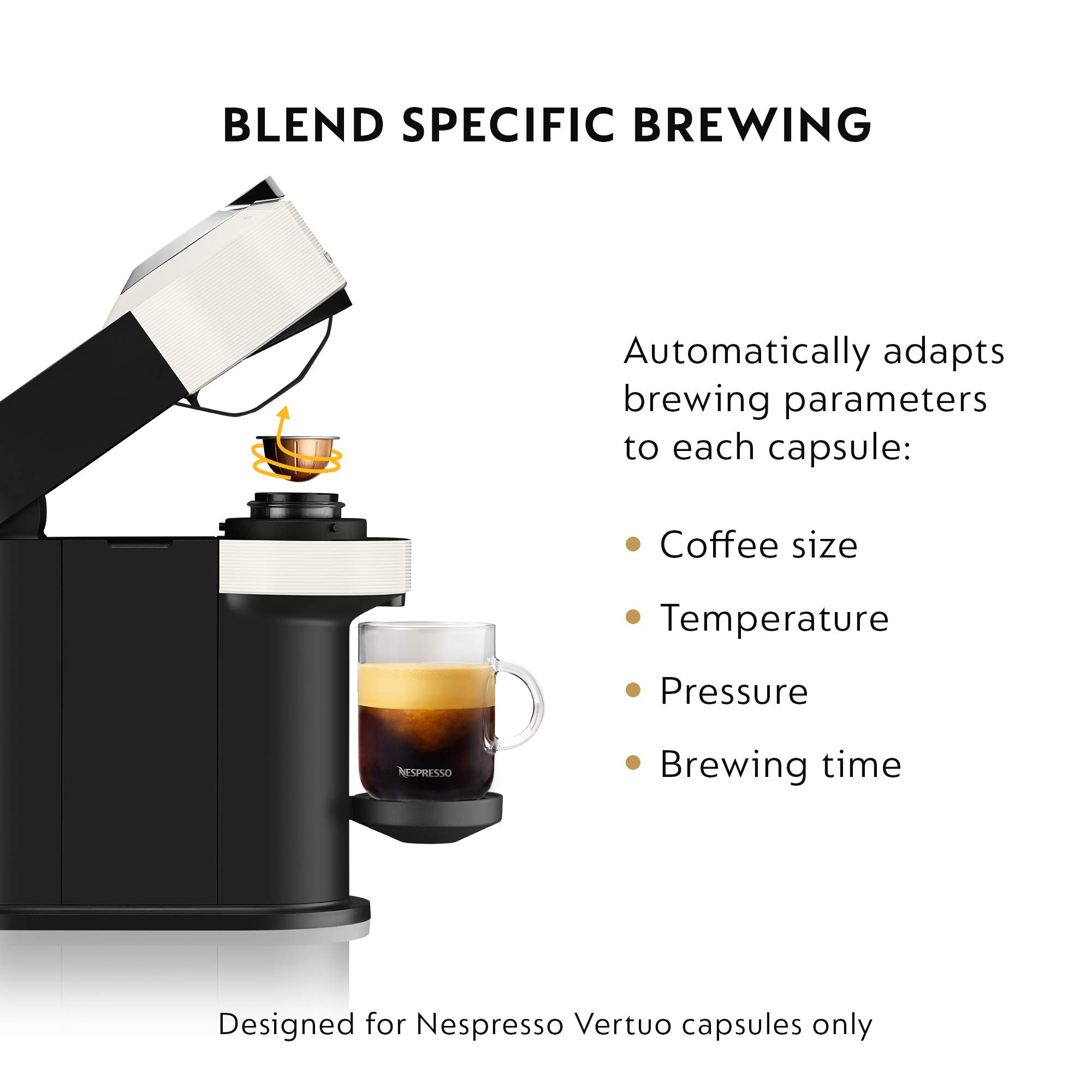 De'Longhi Nespresso Vertuo Next Coffee & Espresso Machine with Aeroccino Milk Frother - White | Single-Serve Pod Brewer for Home & Office Use