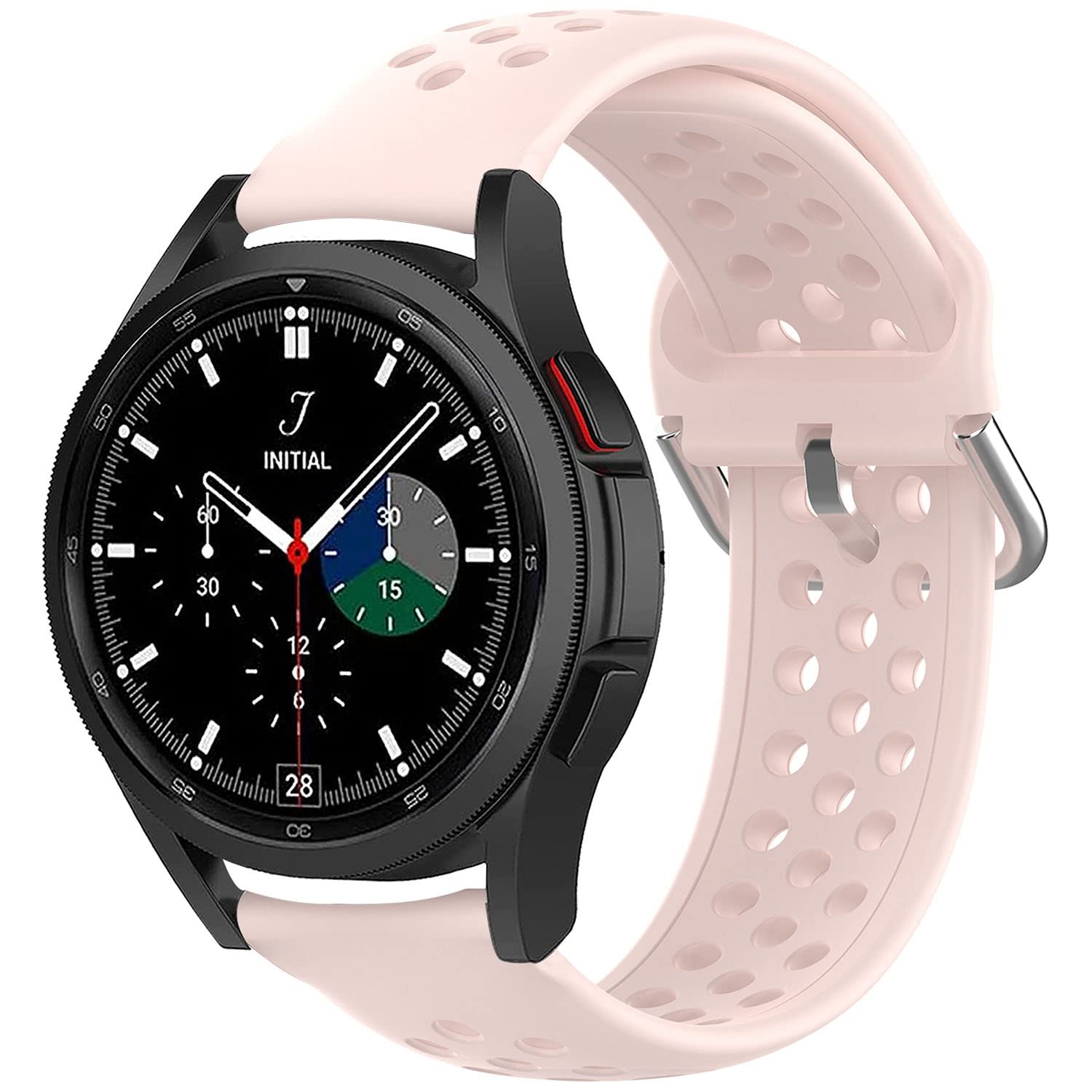 Samsung Galaxy Watch 3/Active Band 20mm - Pink Silicone Sport Strap for Workout & Daily Wear