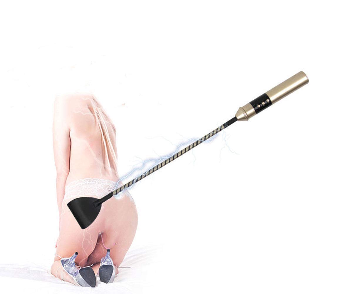 Premium Electro Shock Leather Whip - BDSM E-Stim Sex Toy for Couples & Fetish Play - Electric Stimulation Whip for SM Torture & Sensory Play - Perfect for Spicing Up Relationships & Adult Roleplay Games