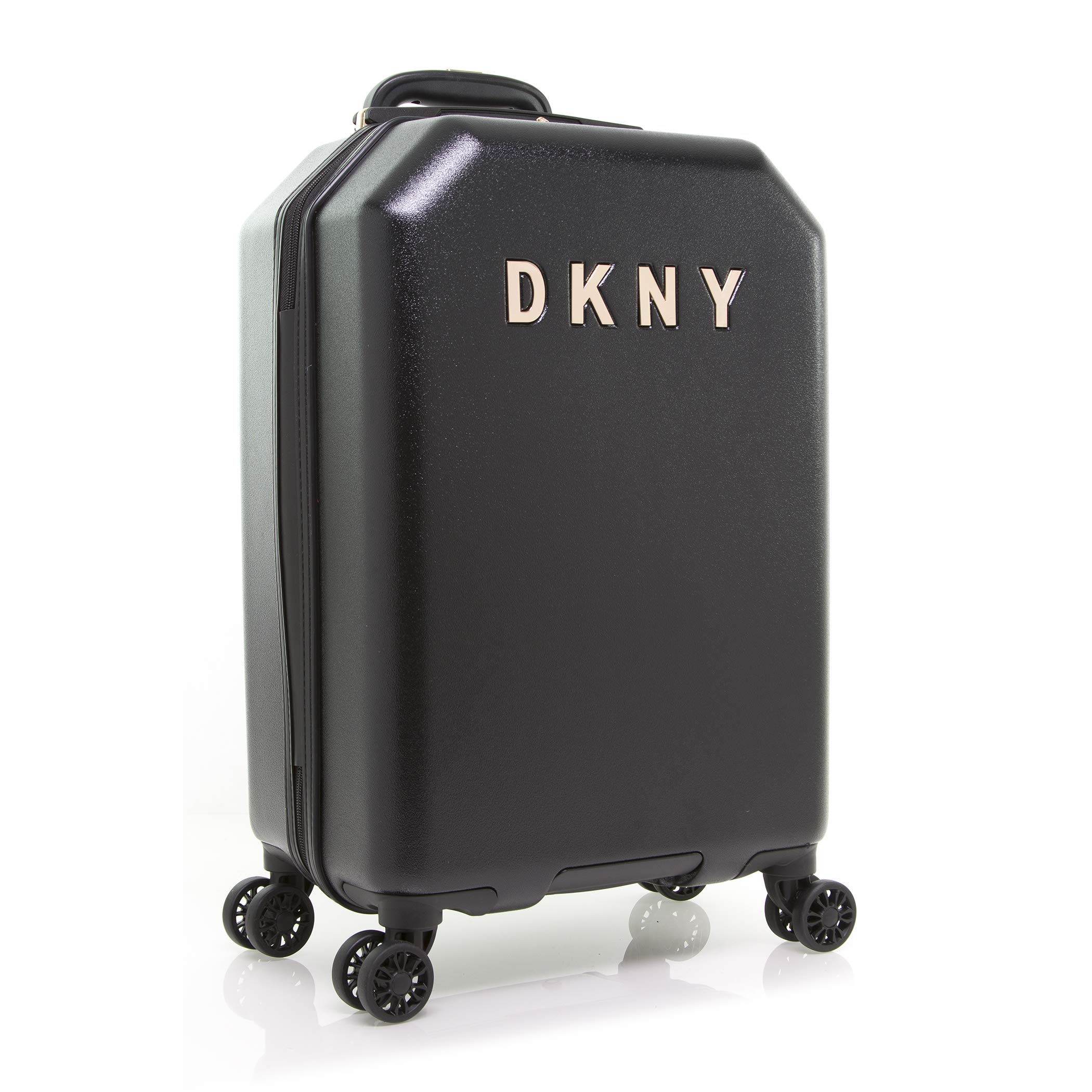 DKNY Chaos 22-Inch Hardside Spinner Luggage with TSA Lock - Black Carry-On Suitcase for Travel, Business Trips & Weekend Getaways