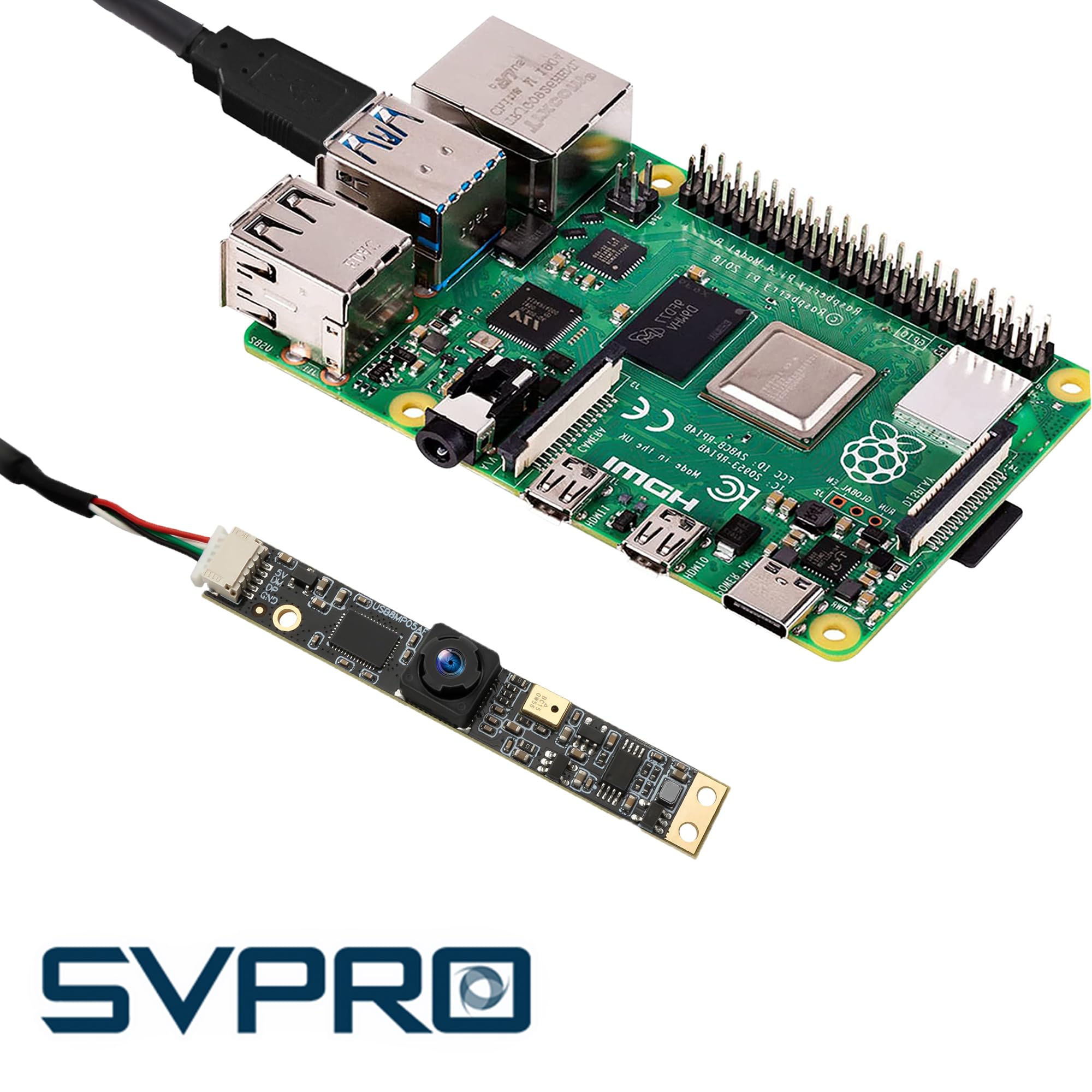 Svpro 8MP USB Camera with Microphone - Wide Angle Fixed Focus 4K UVC Webcam for PC, Raspberry Pi, Laser Engraver - Small Security Camera for Video Conferencing, Live Streaming & Home Monitoring