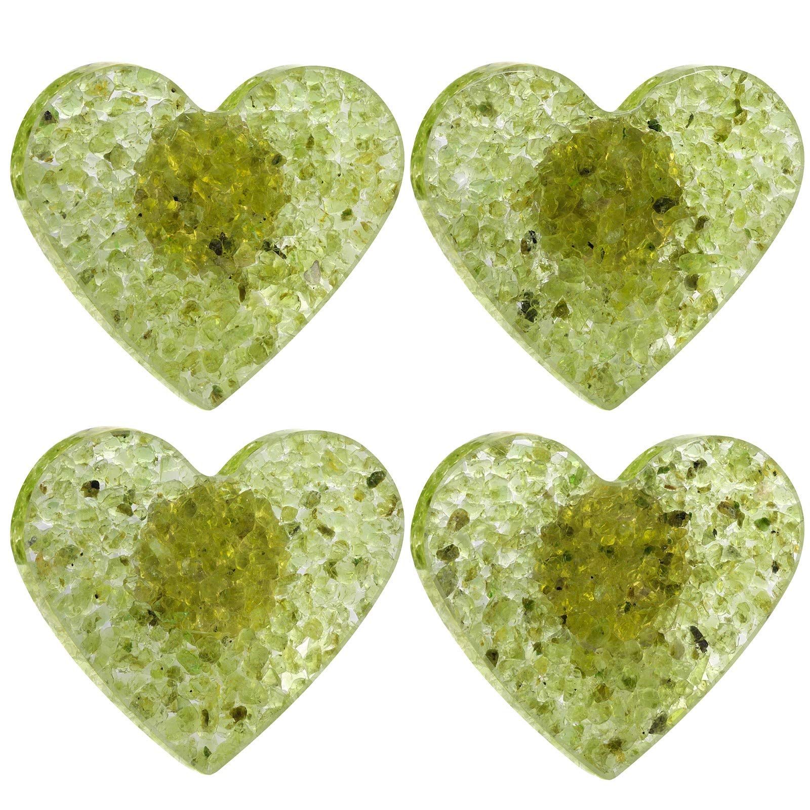 Heart Shape Resin Crystal Drawer Knobs - Pack of 2 for Cupboard Dresser Decoration