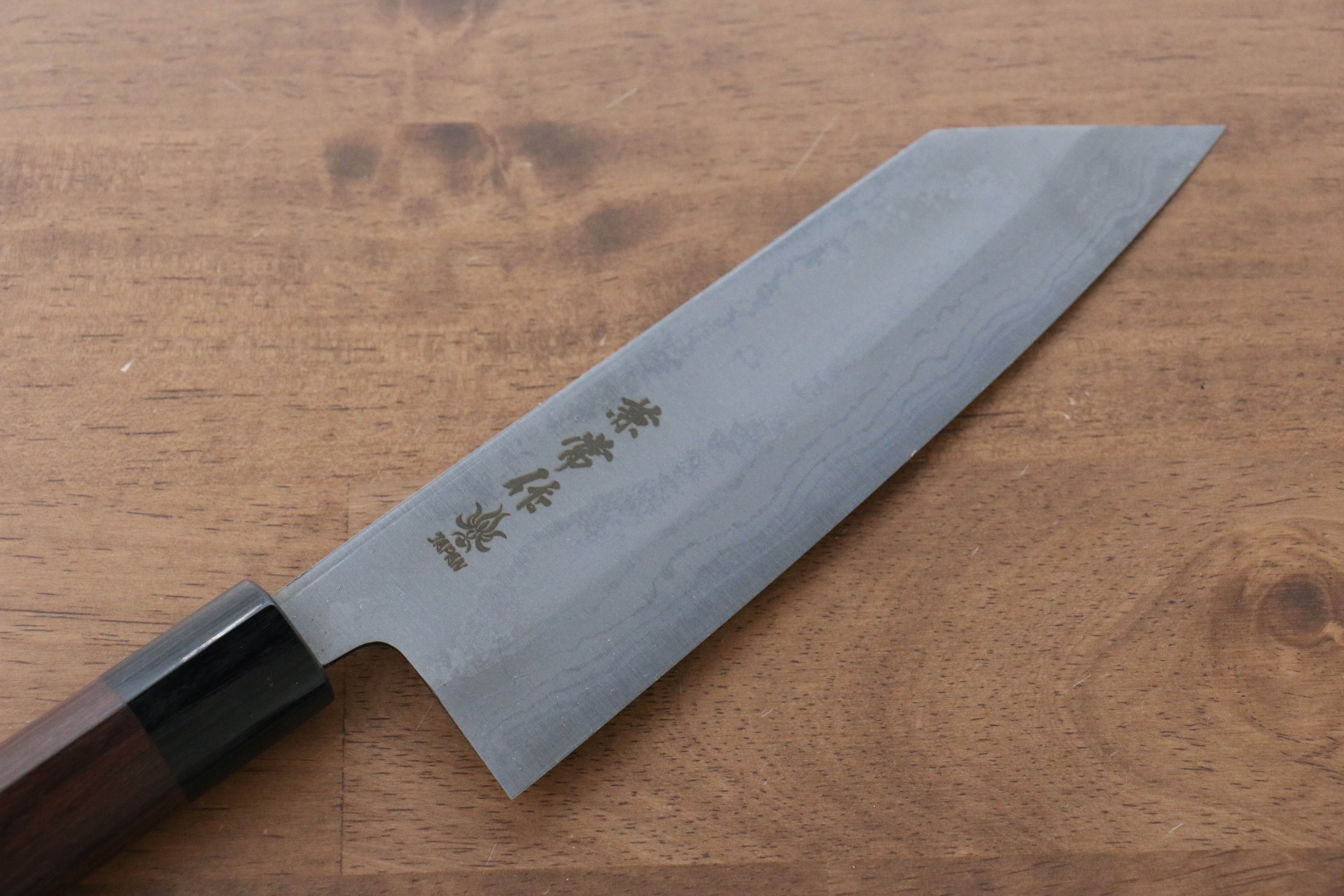 Premium Kanetsune Blue Steel No.2 Damascus Kiritsuke Knife 170mm - Handcrafted Japanese Kitchen Knife with Shitan Handle - Perfect for Sushi, Sashimi & Precision Cutting