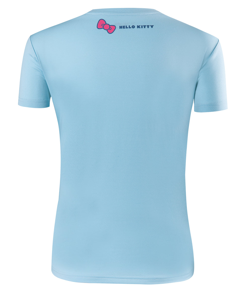 Victor KT301 M Hello Kitty Women's T-Shirt - Limited Edition Lake Blue Cotton Tee for Casual Wear, Anime Fashion & Kawaii Outfits