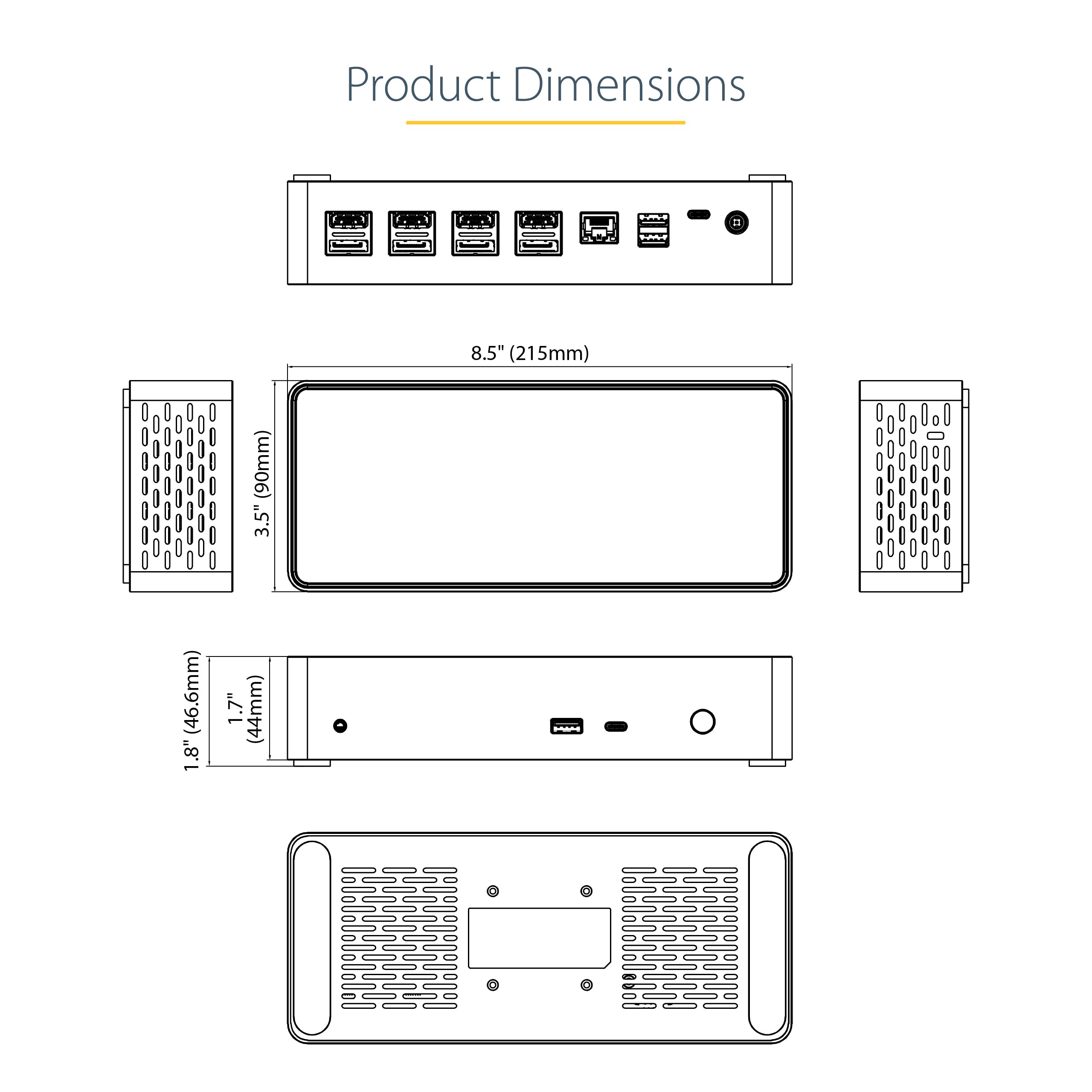 StarTech.com USB C Docking Station - 4K 60Hz Quad Monitor Support with DisplayPort & HDMI - Universal USB-C Hub with 100W Power Delivery - 1x USB-C & 3x USB-A Ports, Gigabit Ethernet, Audio (DK31C4DPPD) - Perfect for Home Office, Remote Work & Multi-Screen Productivity