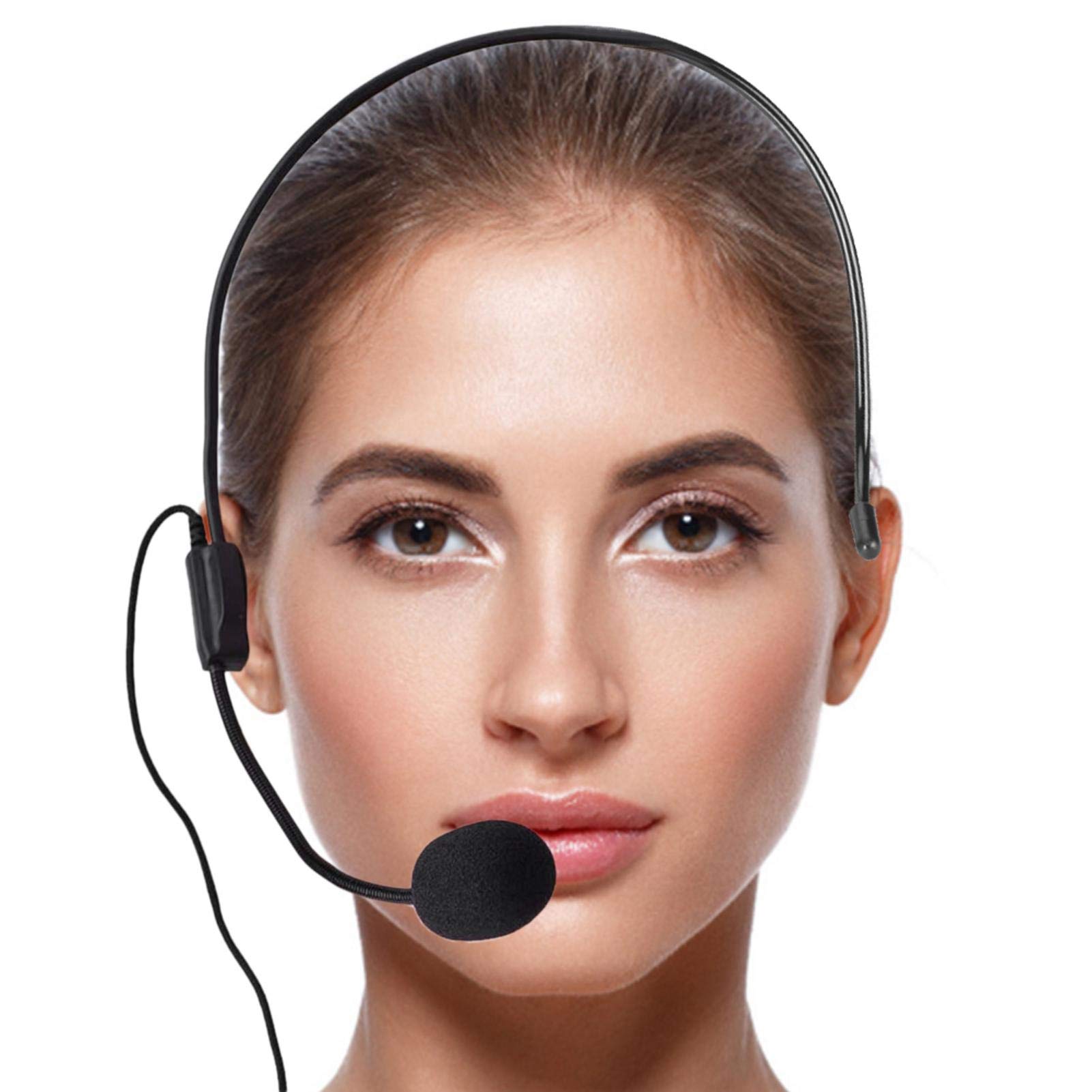 Professional 3.5mm Wired Headset Microphone with 1.0V-10V Amplifier - Lightweight High Fidelity Sound for TV Presenters, Broadcasters & Singers - Perfect for Live Streaming, Podcasting, and Studio Recording