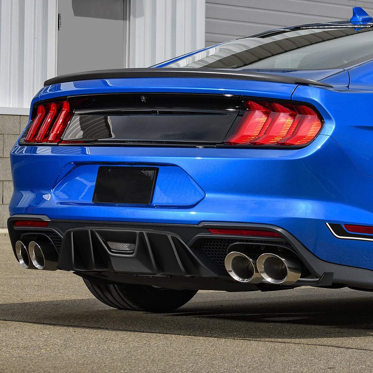 Rear Lower Bumper Fin Spoiler Diffuser Lip Wing Splitter + Side Valence Pair for 2015-2017 Ford Mustang - Enhance Aerodynamics & Sporty Look for Street Racing & Car Shows