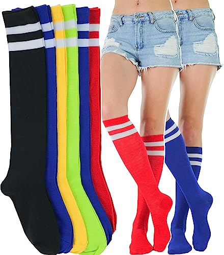 6 Pack: Colored Assortment With 2 White Stripes