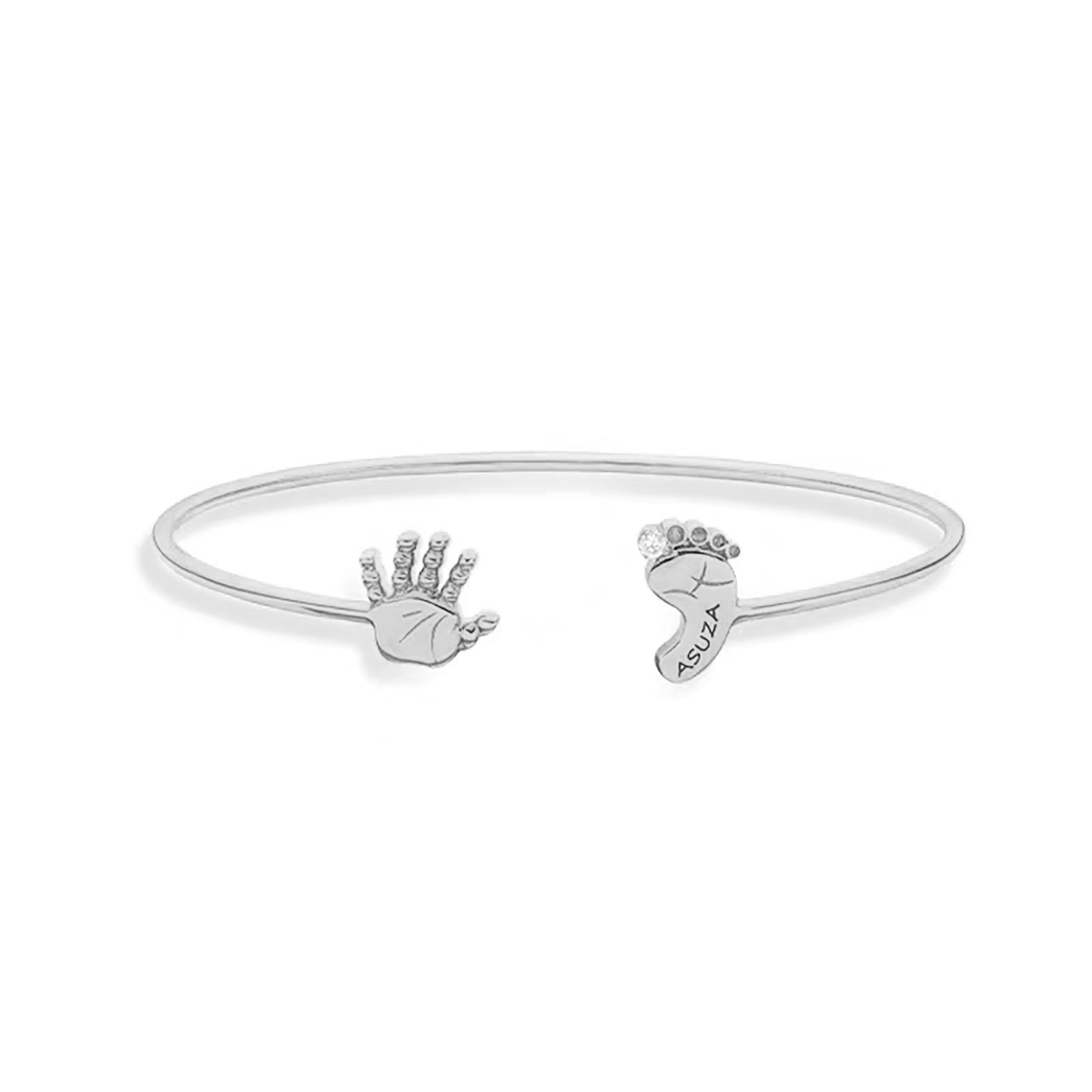 Solid Gold Footprint Bracelet - Elegant & Dainty Jewelry for Women - Perfect for Mother's Day, Baby Shower Gifts & Special Occasions