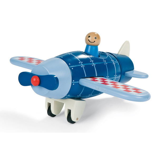 Janod Magnetic Wooden Toy Plane for Kids - Educational Airplane Toy with Magnetic Parts - Perfect for Toddler Learning & Playtime Fun