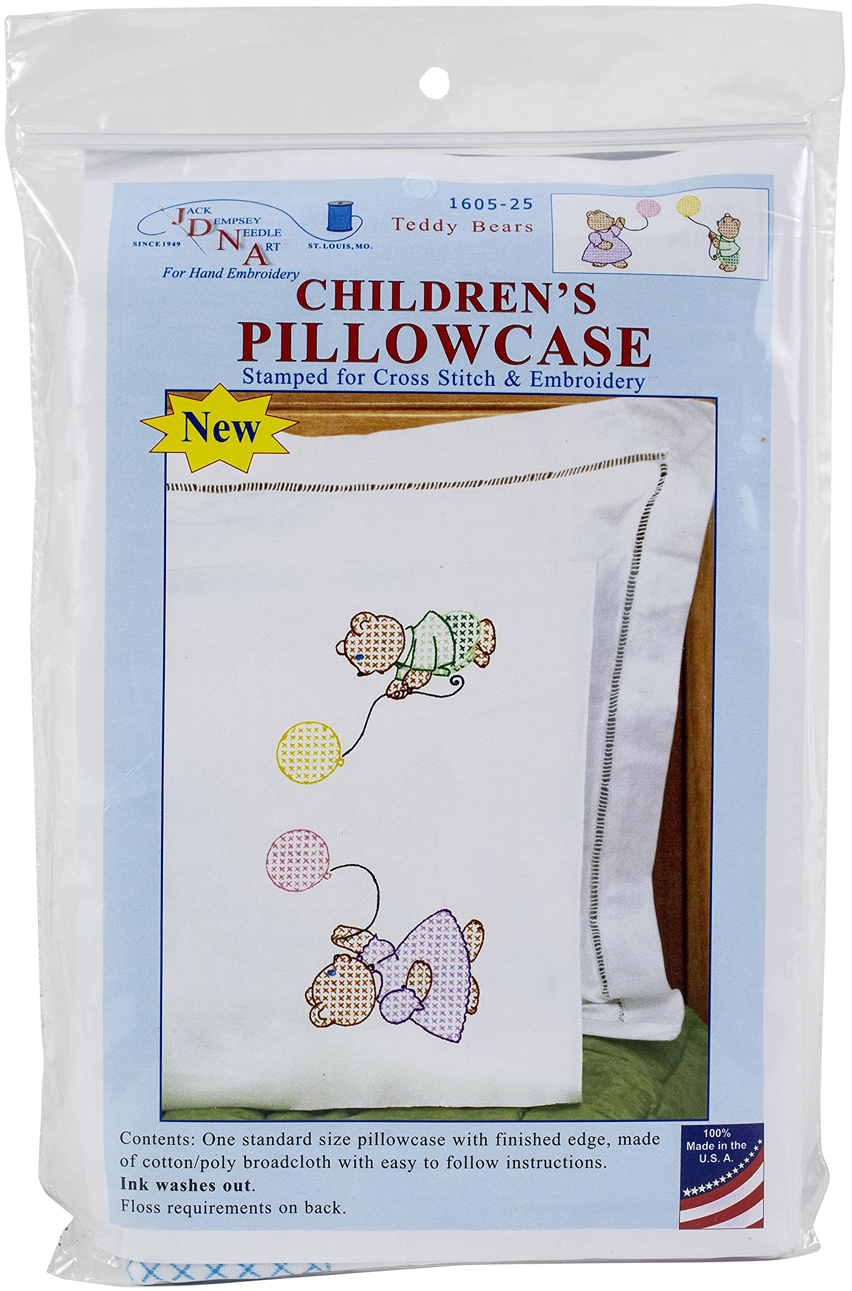Soft Jack Dempsey Teddy Bear Pillowcase for Kids - White | Cozy Bedtime Companion for Children's Room Decor & Nursery Essentials