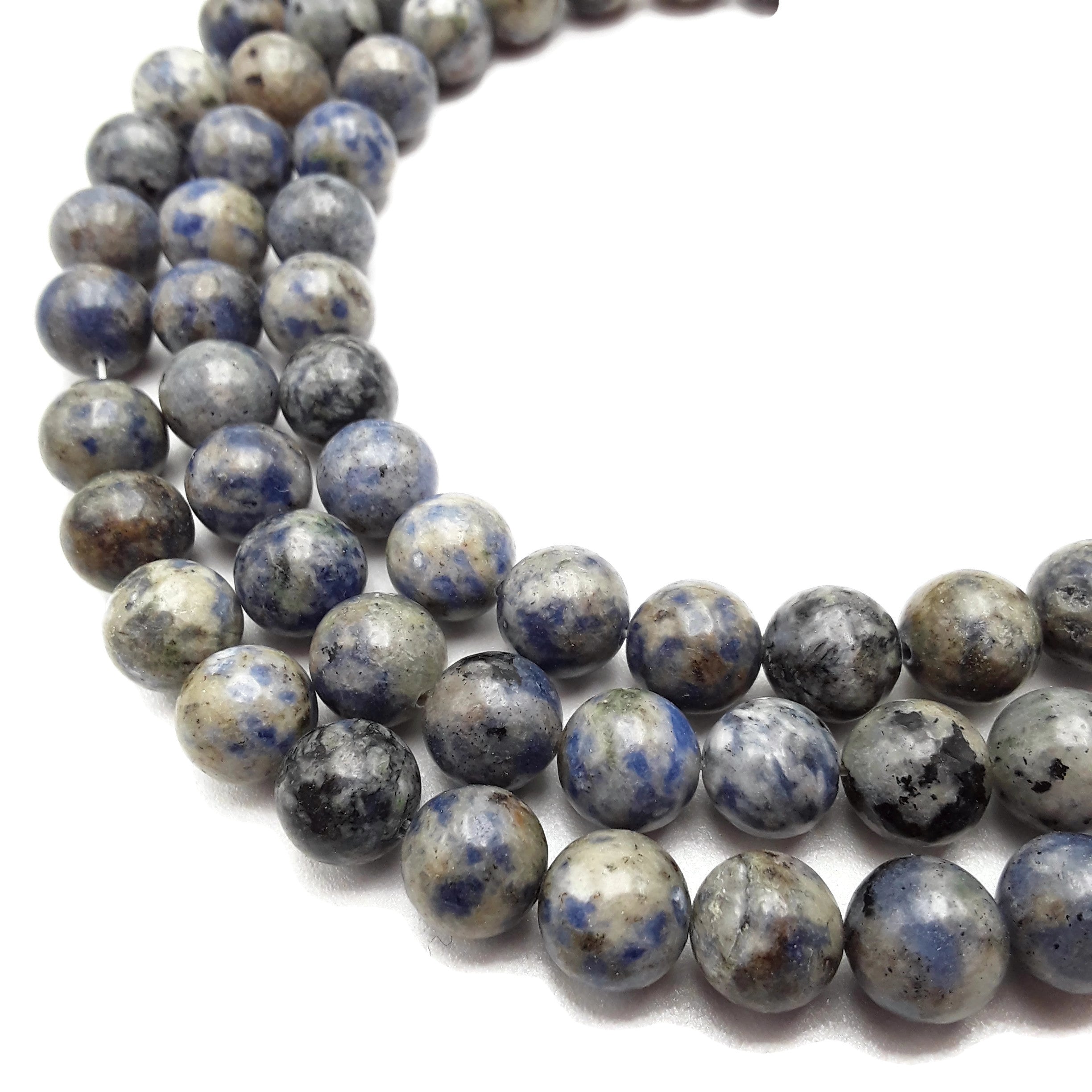 10mm Blue Dumortierite Smooth Round Beads - 15.5 Inch Strand for Jewelry Making, Meditation & Healing Crystal Bracelets
