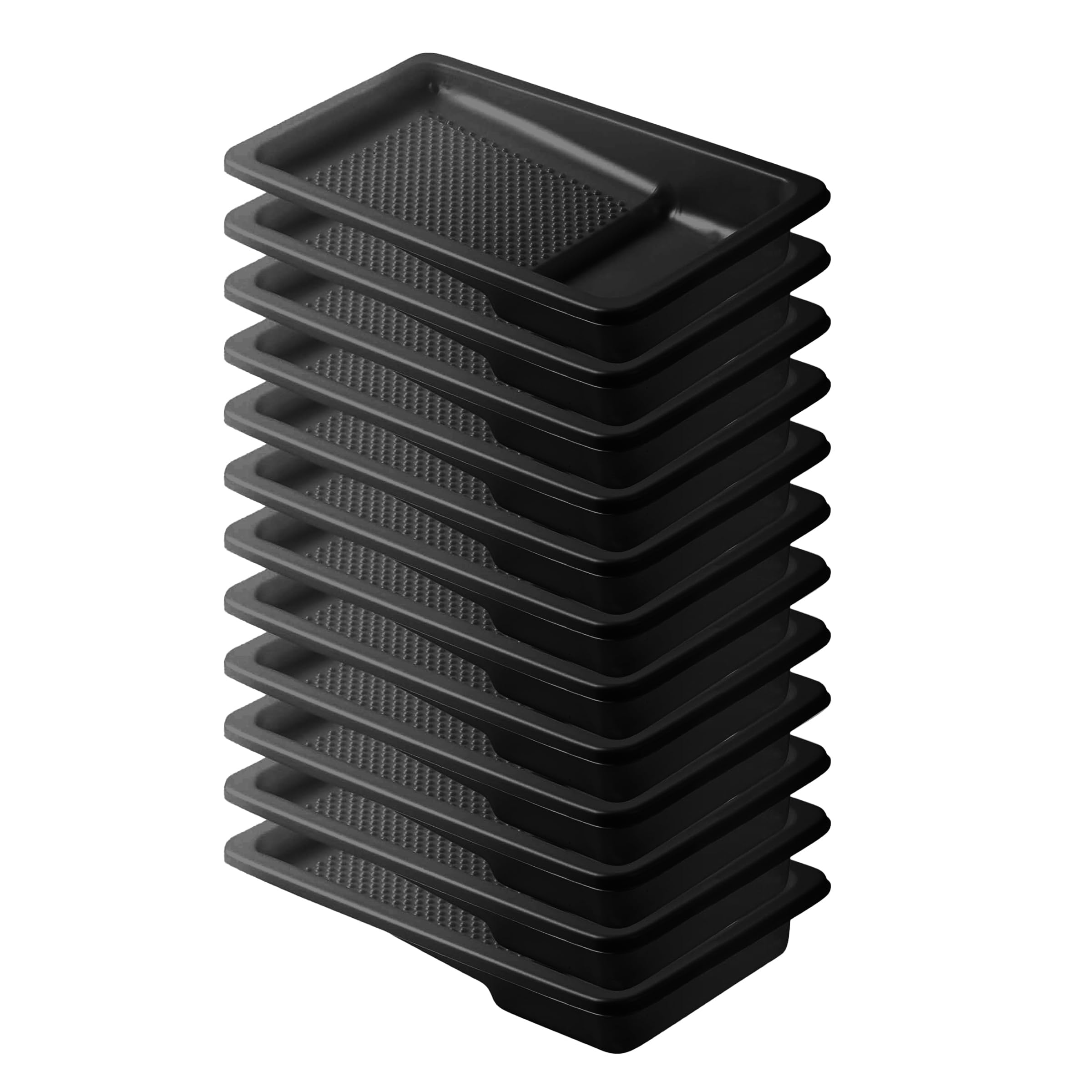 Bates 4 Inch Paint Tray Liners - 12 Pack Disposable Plastic Paint Roller Trays for Walls & Ceilings | Black Paint Pan Liners for Easy Cleanup & DIY Home Painting Projects