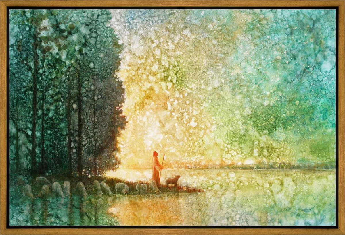 Beside Quiet Waters Gallery Wrap Canvas Art - Handmade Landscape Painting for Home & Office Decor - Perfect for Living Room, Bedroom, or Office Wall Decor