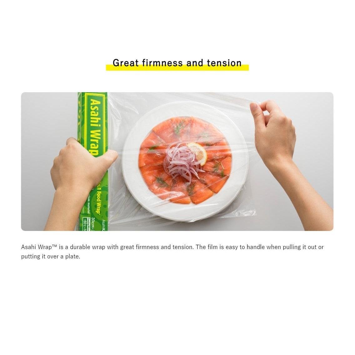 Microwave Safe Plastic Wrap - BPA Free Food Cling Film 30cm x 50m Roll for Food Storage, Meal Prep & Leftovers - Japanese Quality Saran Wrap for Microwave, Fridge & Freezer Use