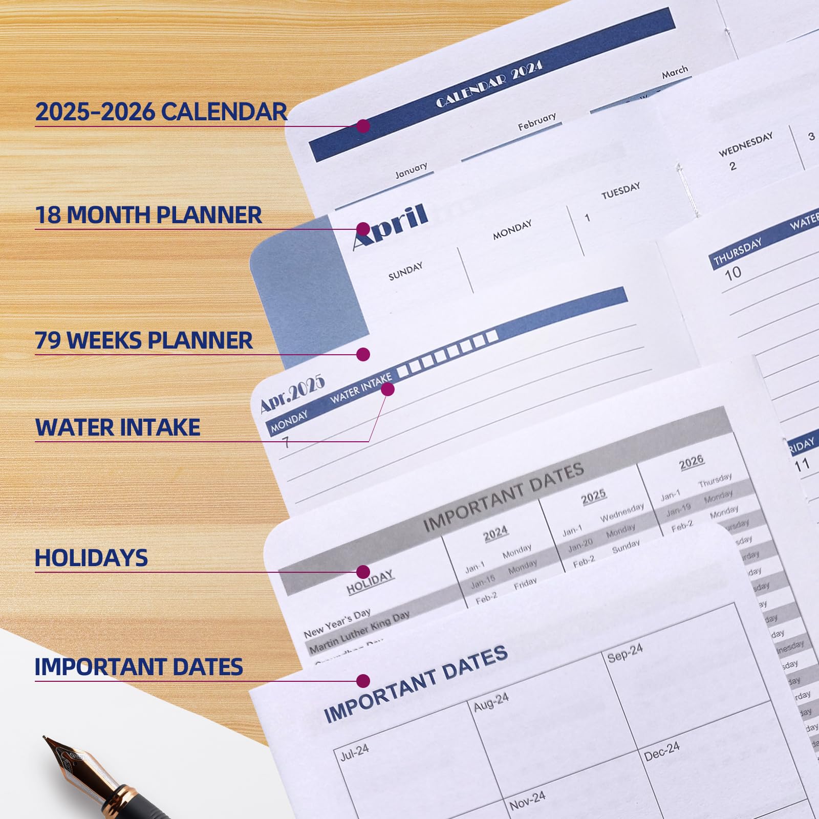 Cheneyboo 2025-2026 Planner | 18-Month Academic Planner (January 2025 - June 2026) | Weekly & Monthly Organizer with Faux Leather Hardcover | 5.2
