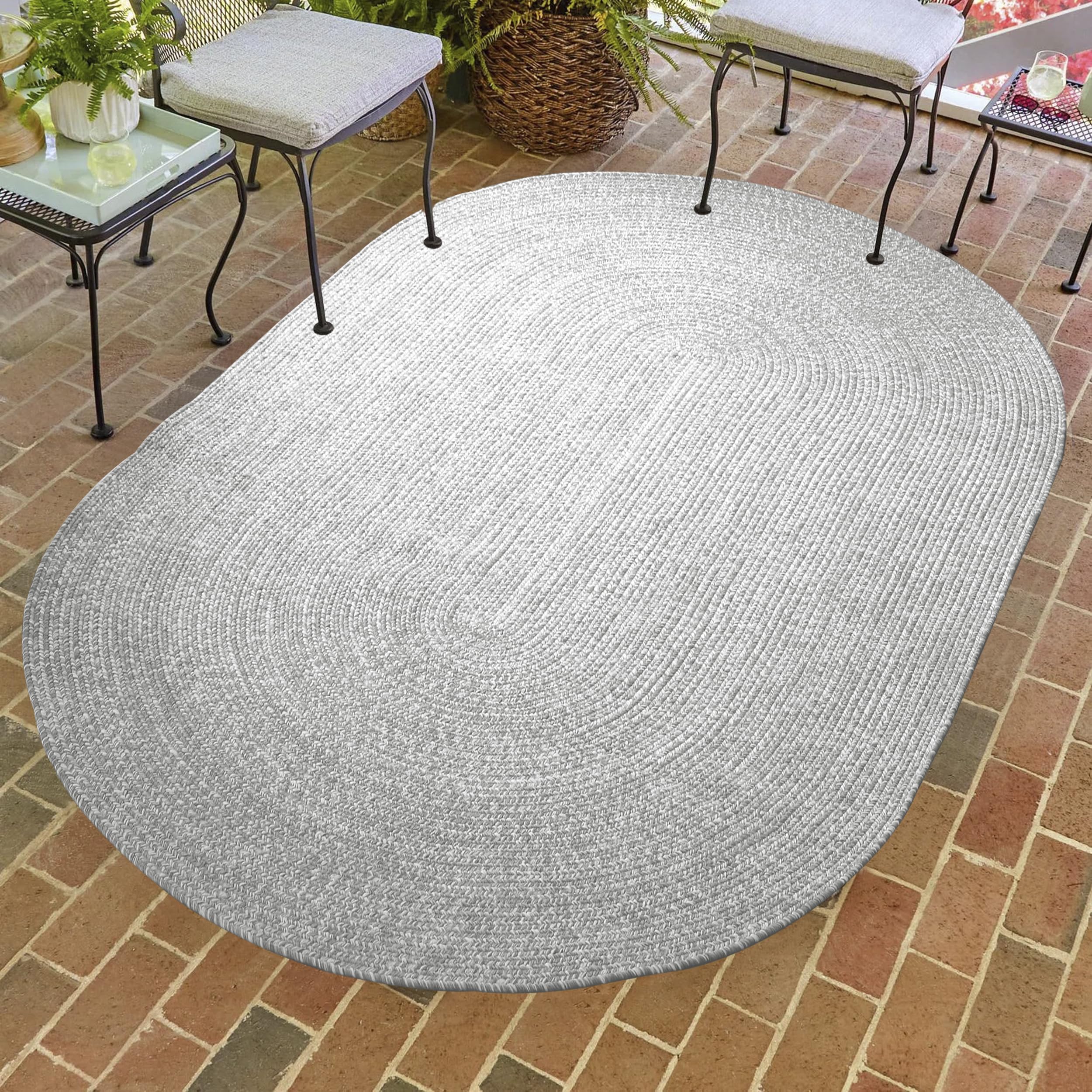 Premium Reversible Braided Jute Rug 5x8 Feet - Washable Indoor/Outdoor Area Rug for Living Room, Bedroom, Office - Eco-Friendly Home Decor for Boho, Farmhouse & Coastal Style Homes (Canvas White)